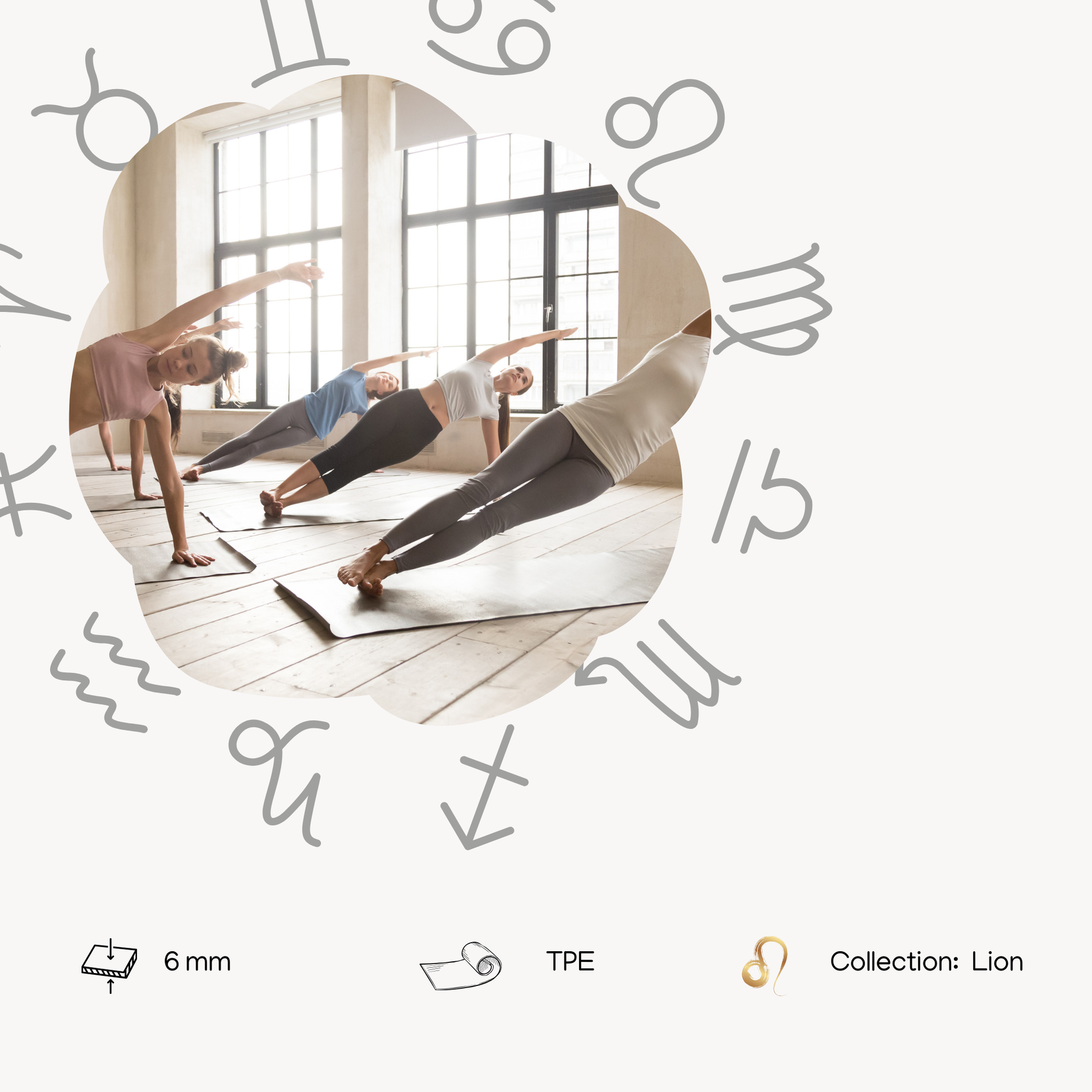 Texture antidérapante du Tapis de Yoga Lion