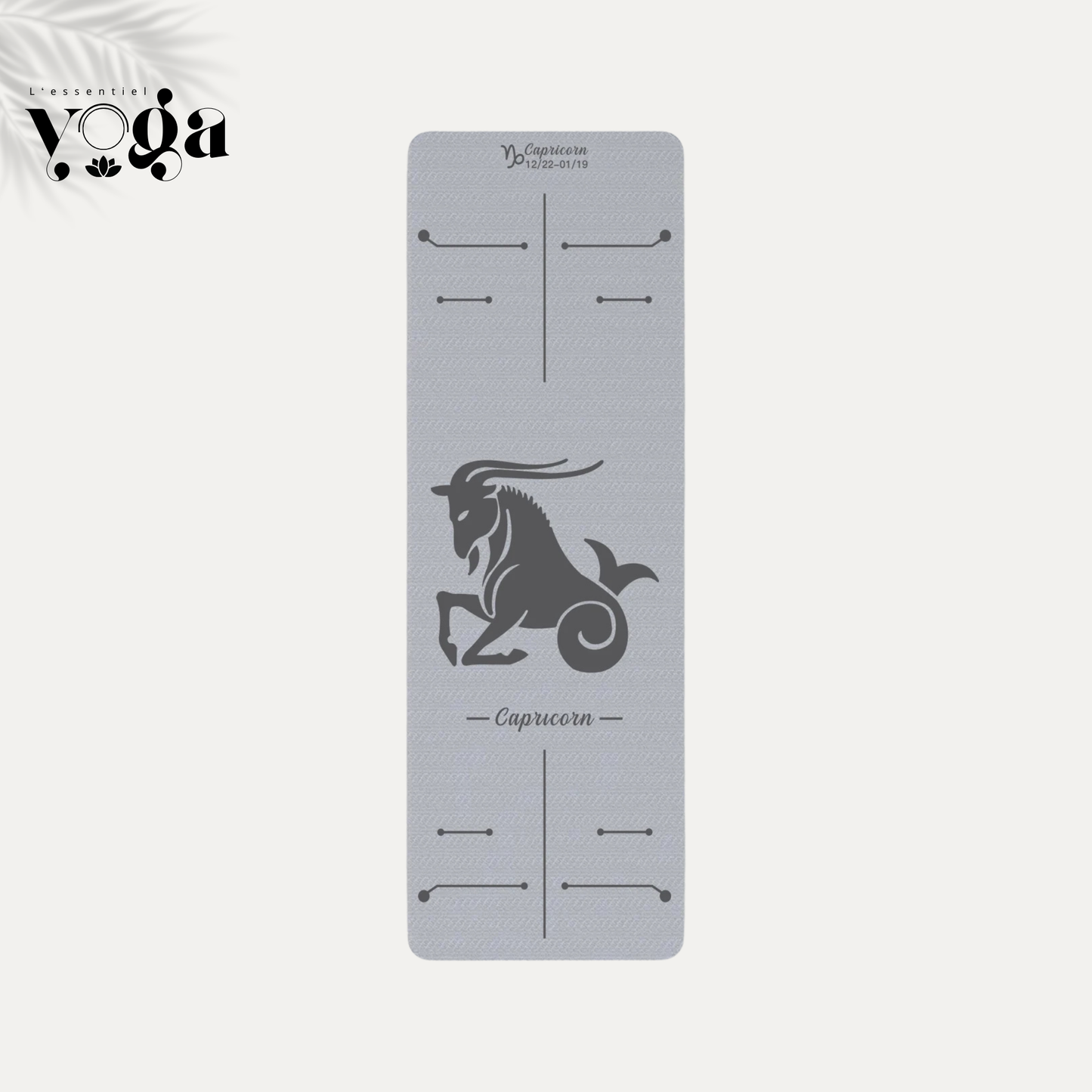 Tapis de Yoga Astrologique Capricorne en couleur gris