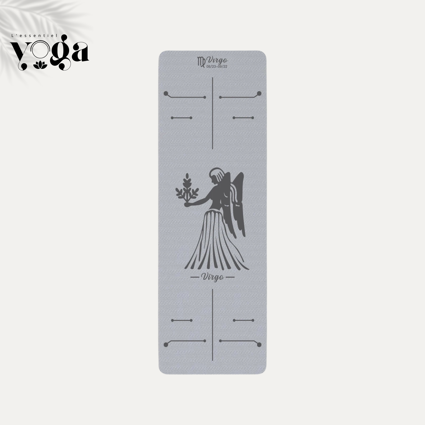 Tapis de Yoga Astrologique Vierge en couleur gris
