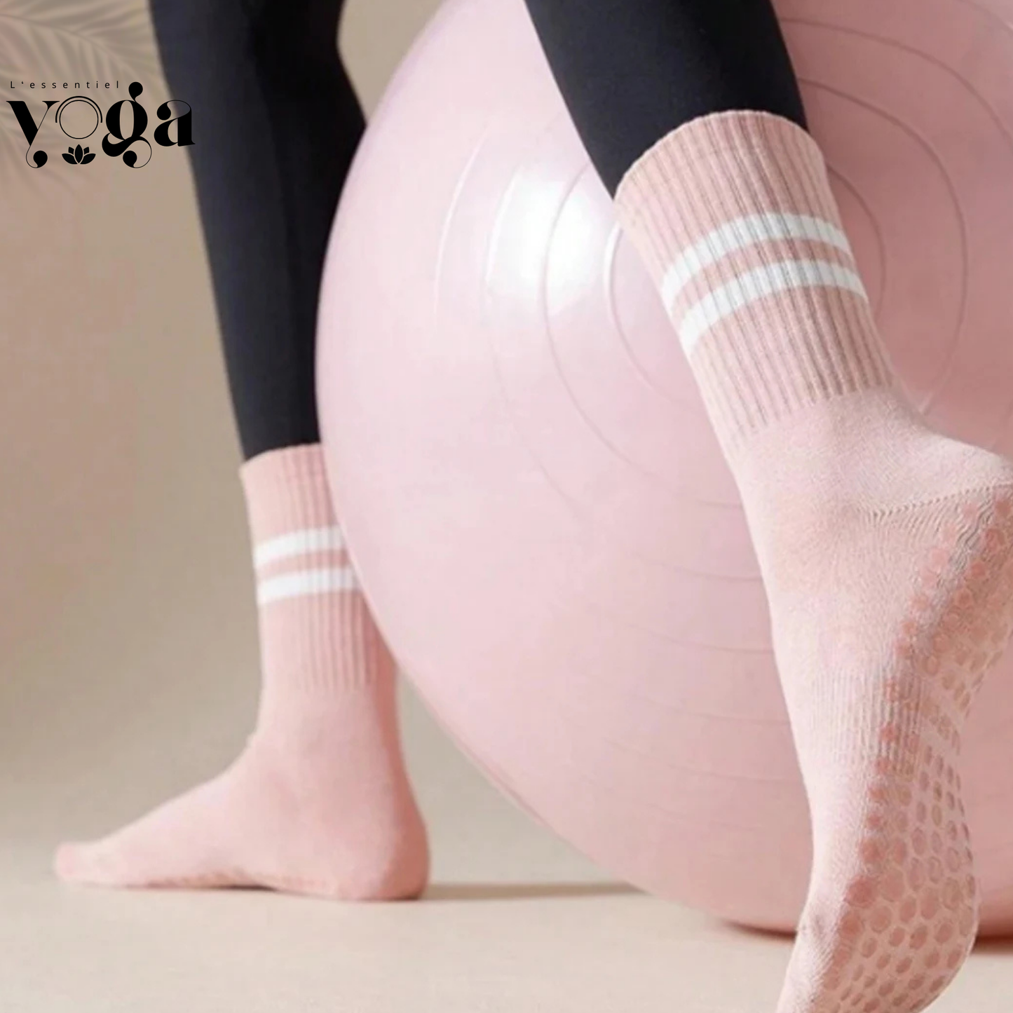 Chaussettes de Yoga Hautes Antidérapantes 🧦