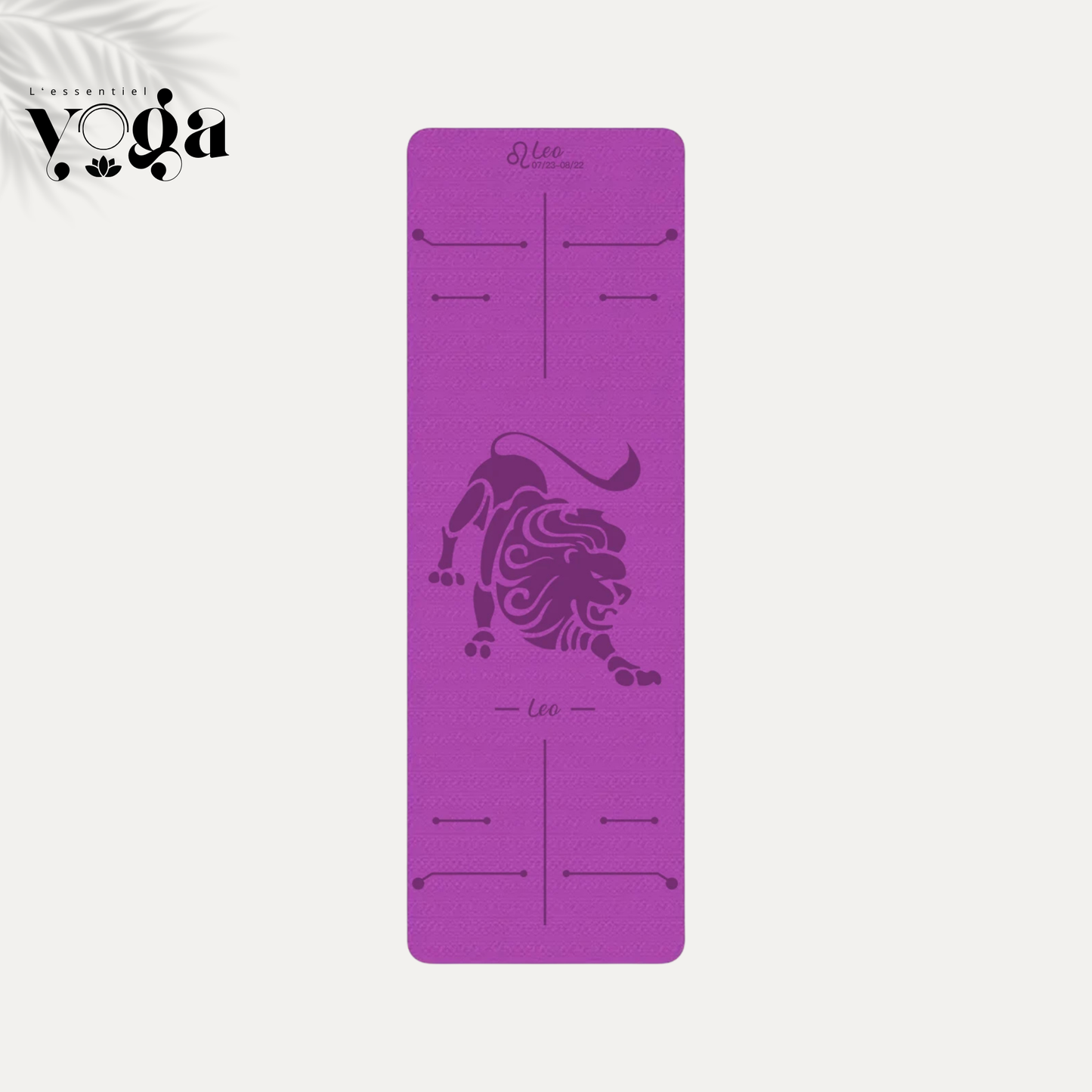 Tapis de Yoga Astrologique Lion en couleur violet
