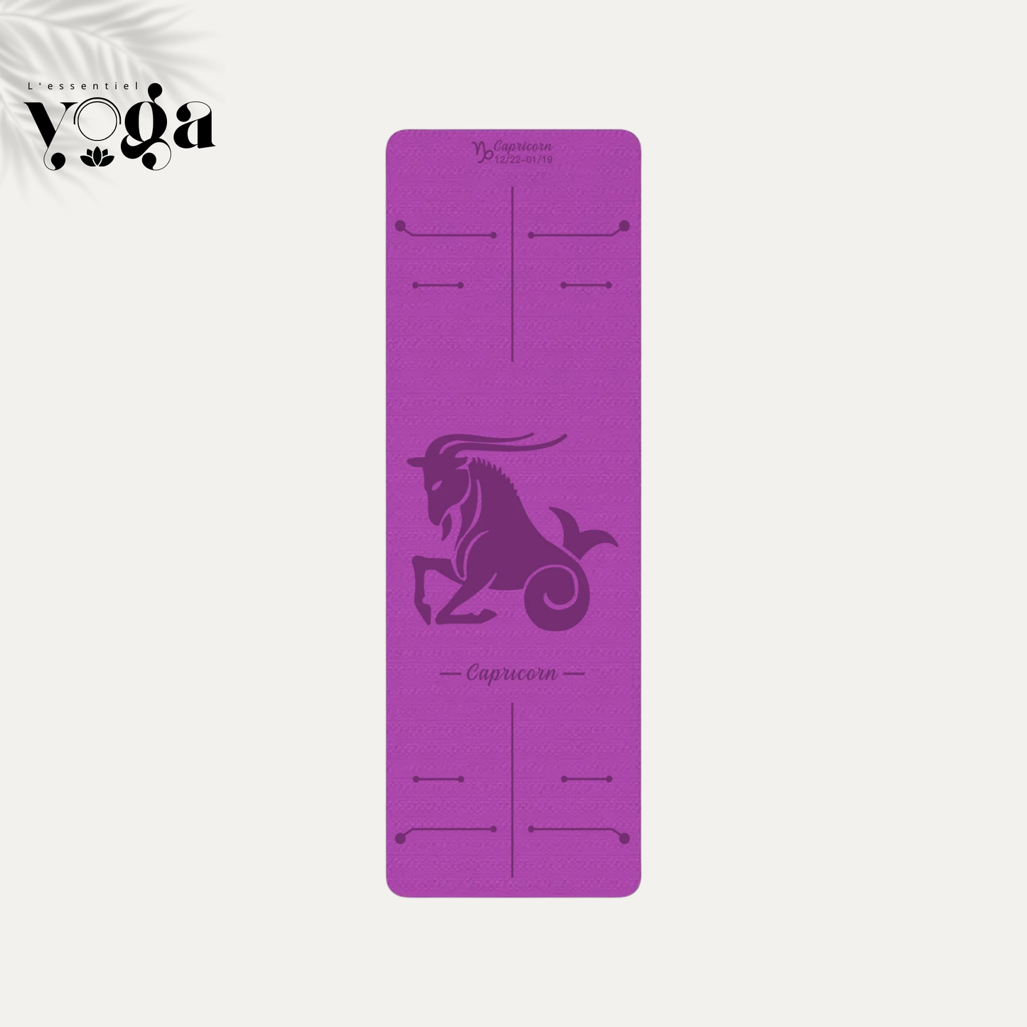 Tapis de Yoga Astrologique Capricorne en couleur violet