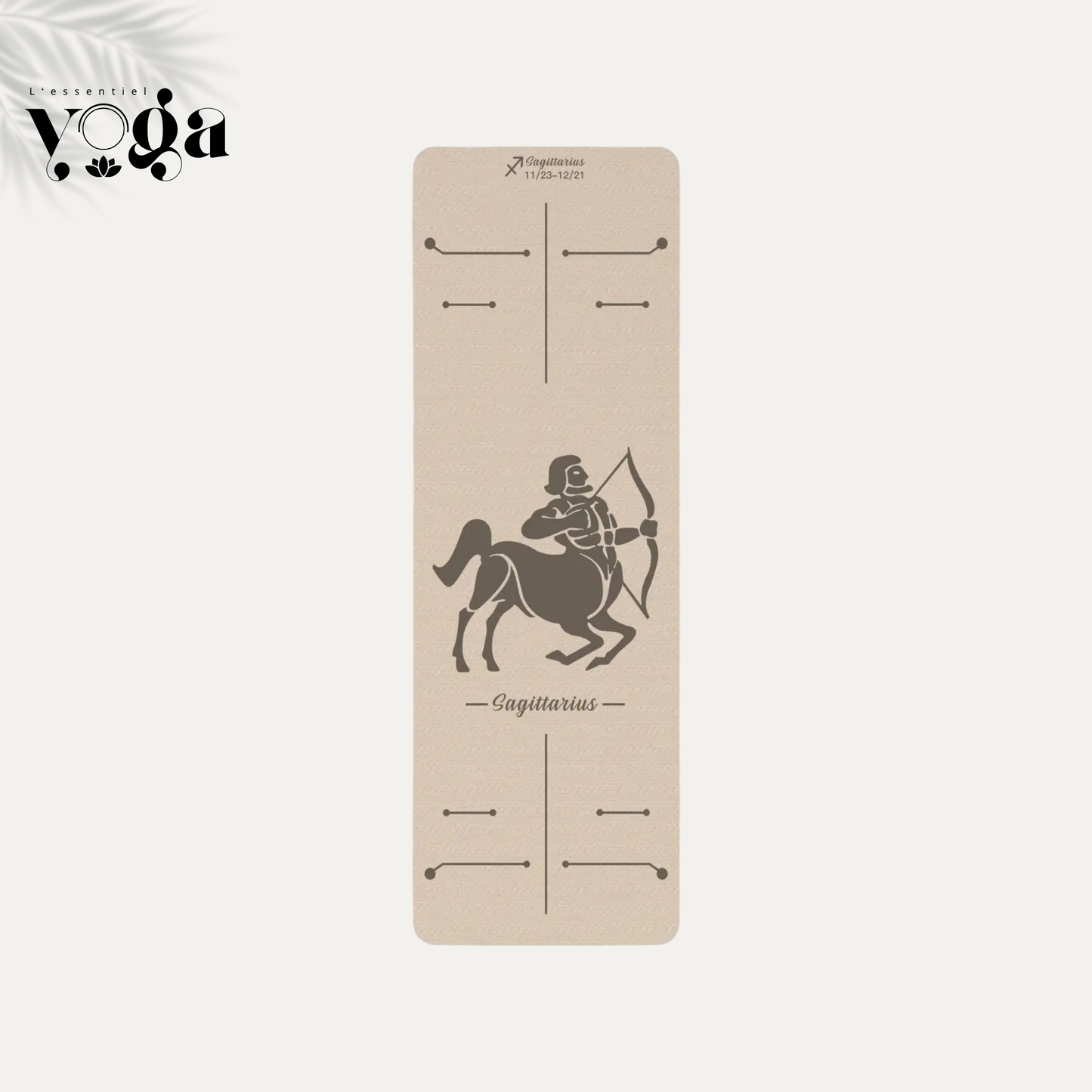 Tapis de Yoga Astrologique Sagittaire en couleur beige