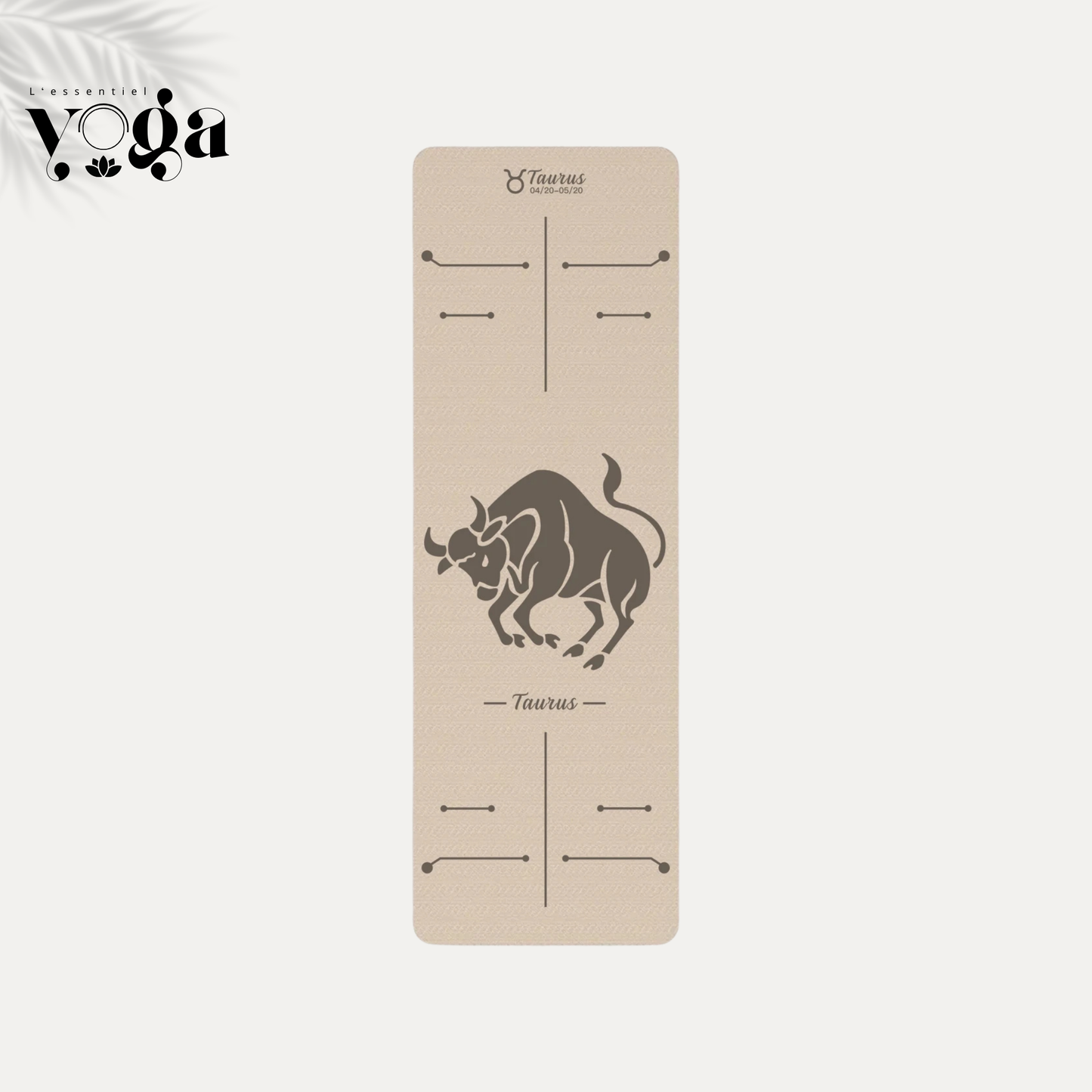 Tapis de Yoga Astrologique Taureau en couleur beige