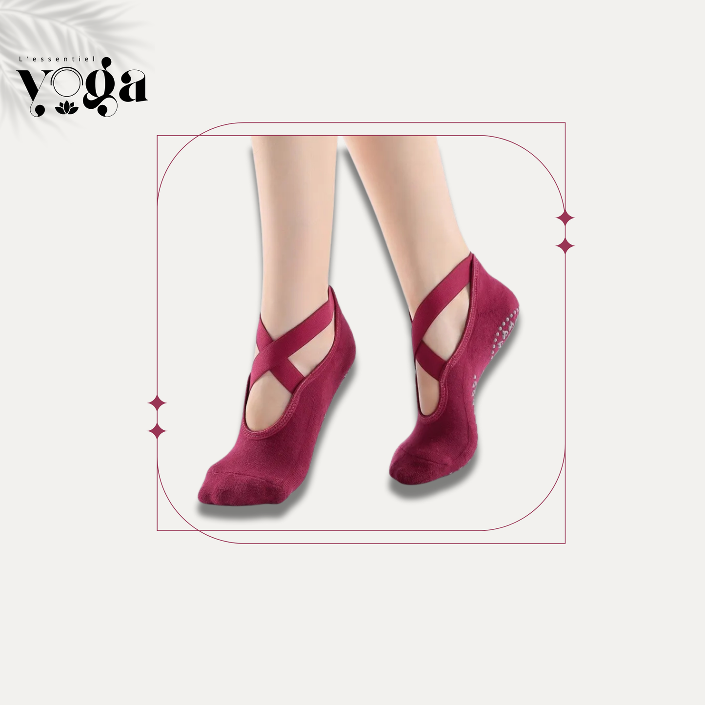Chaussettes de yoga antidérapantes Rouges