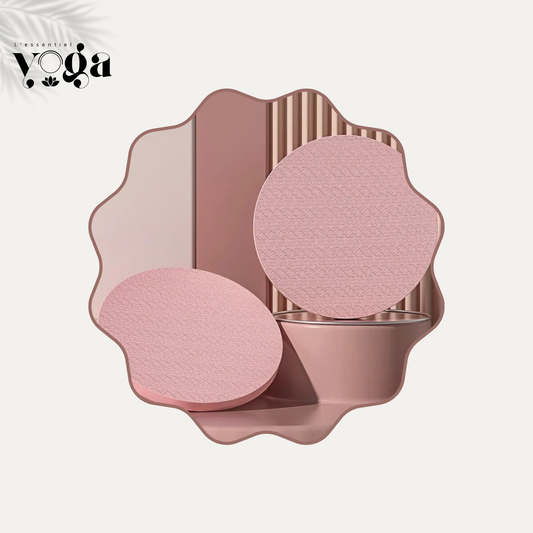 Lot de 2 coussins de yoga roses pour protection des genoux