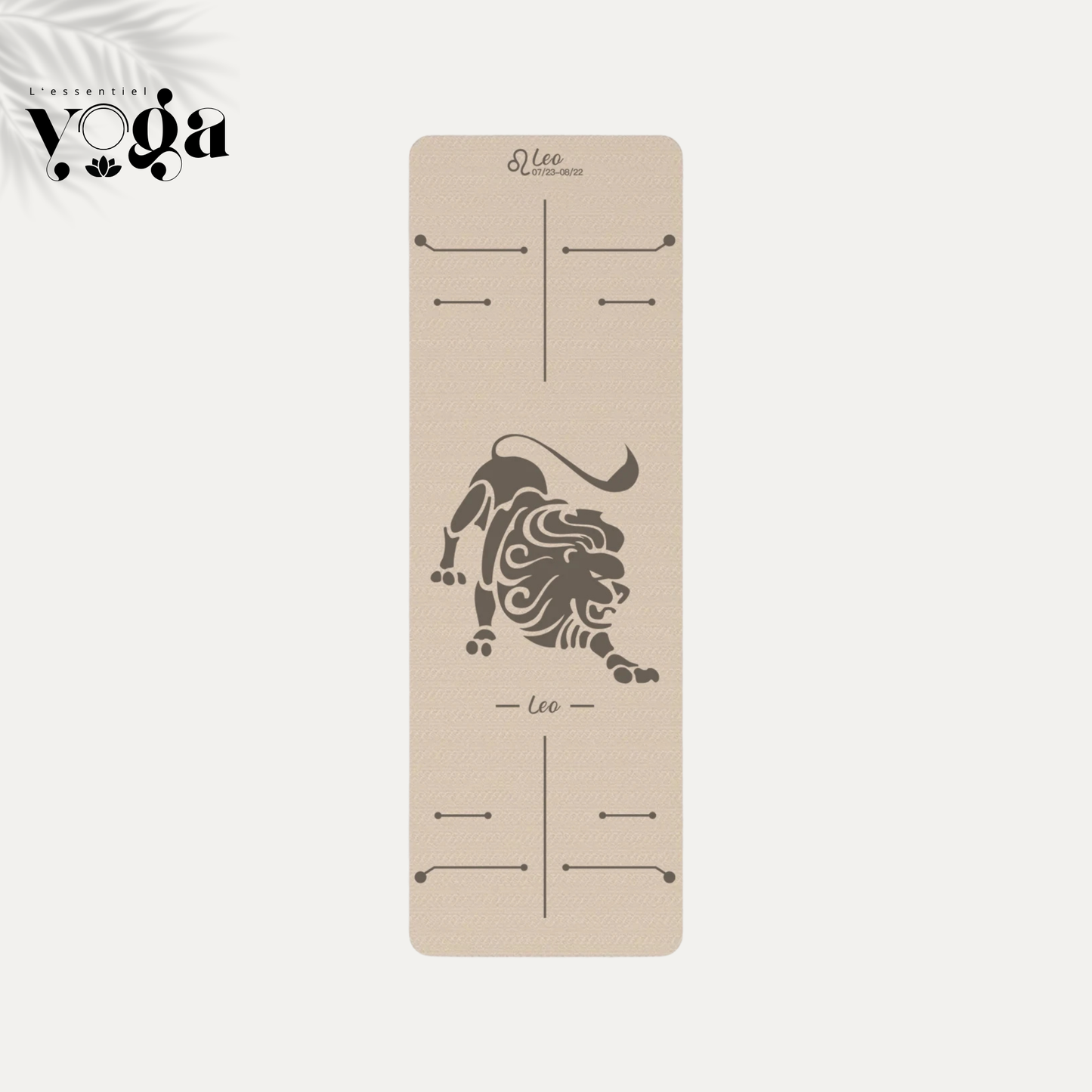Tapis de Yoga Astrologique Lion en couleur caffè latté