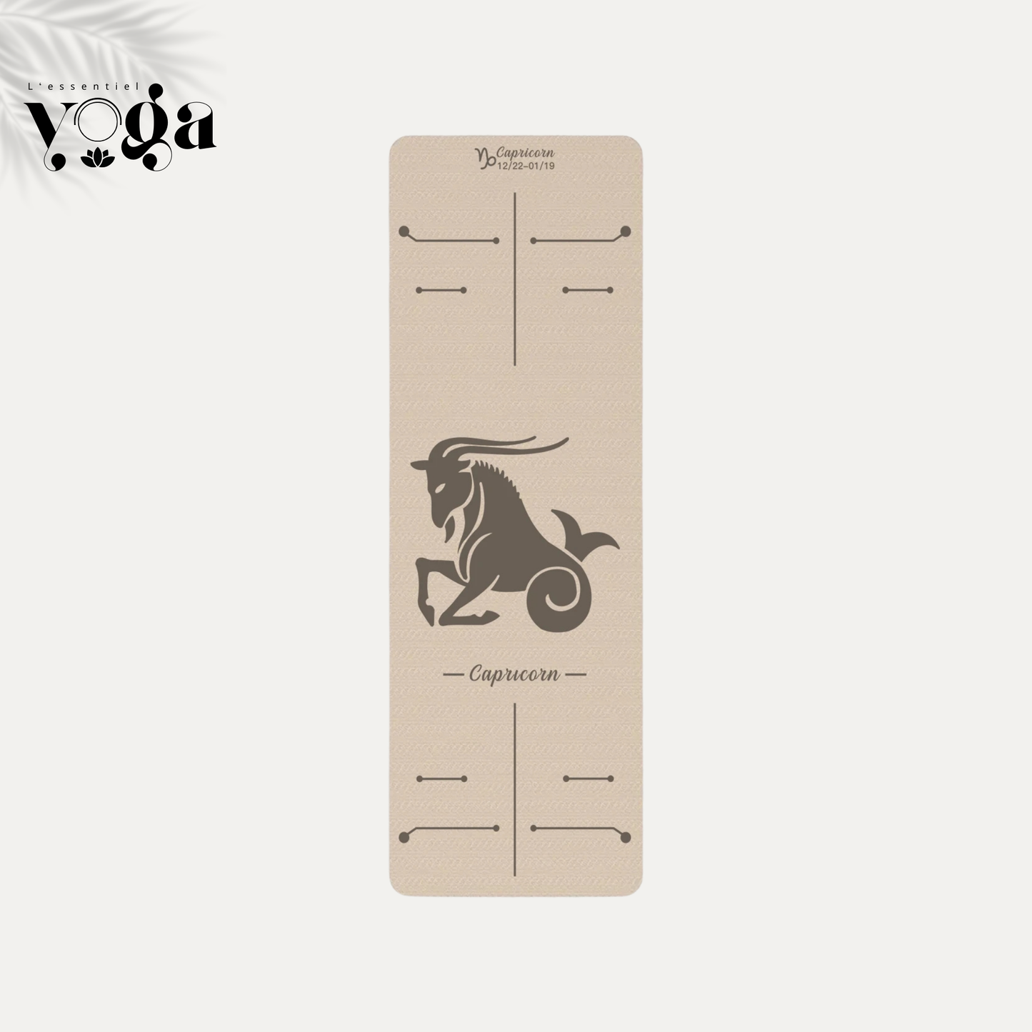 Tapis de Yoga Astrologique Capricorne en couleur beige