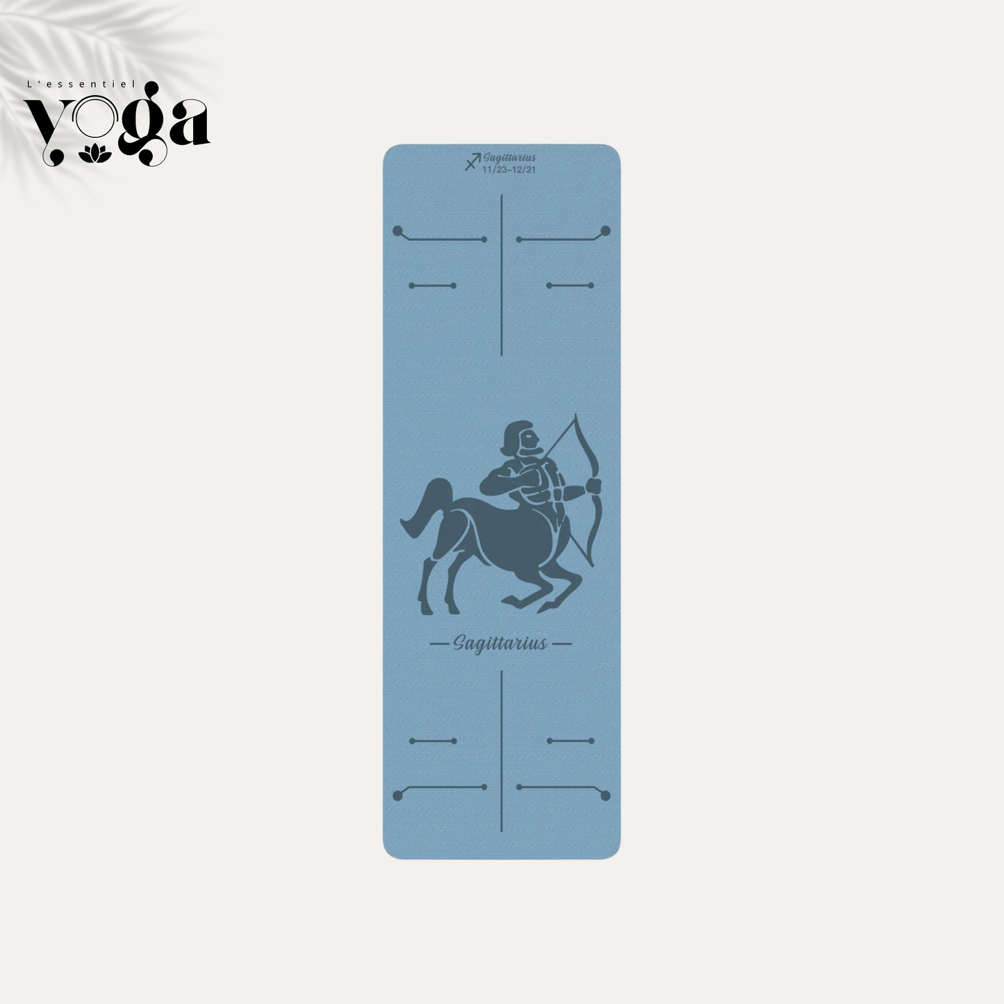 Tapis de Yoga Astrologique Sagittaire en couleur bleue