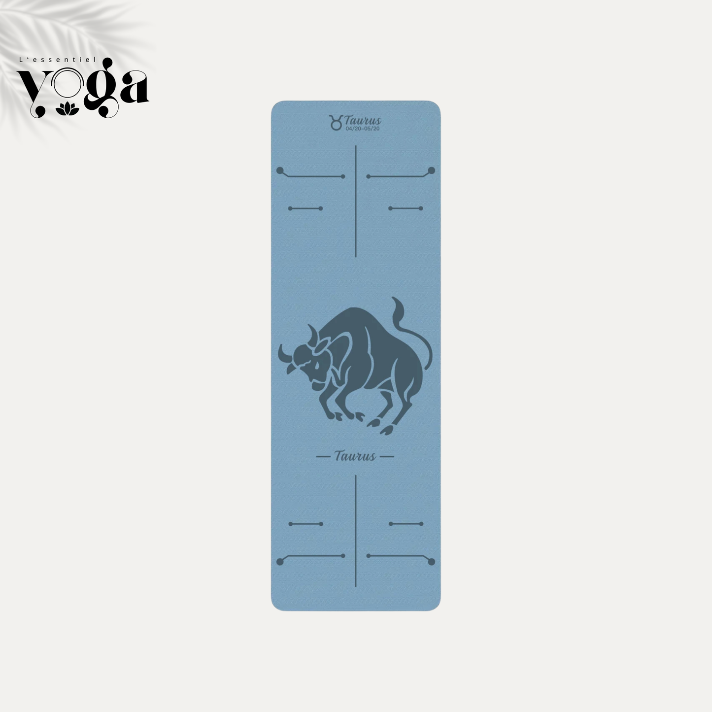 Tapis de Yoga Astrologique Taureau en couleur bleu