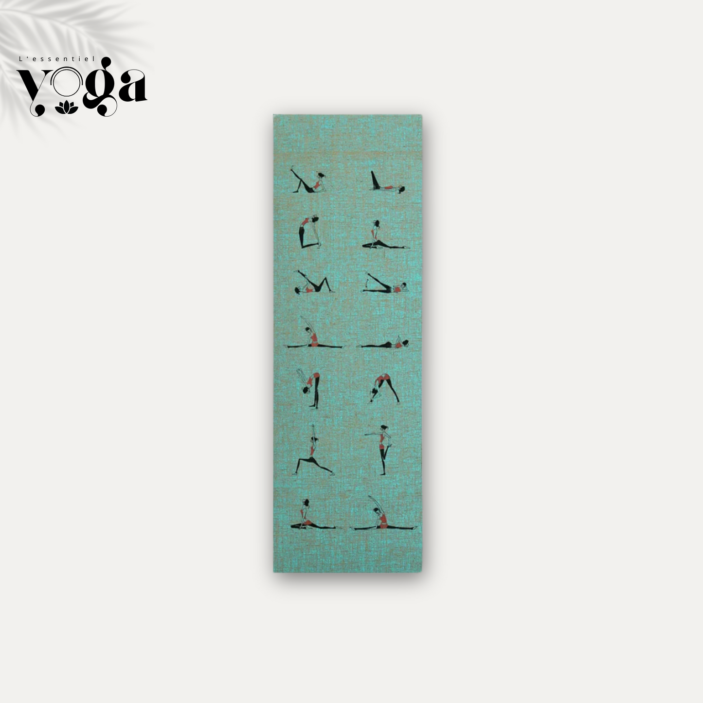 Motif Yogis sur Tapis de Yoga en Jute