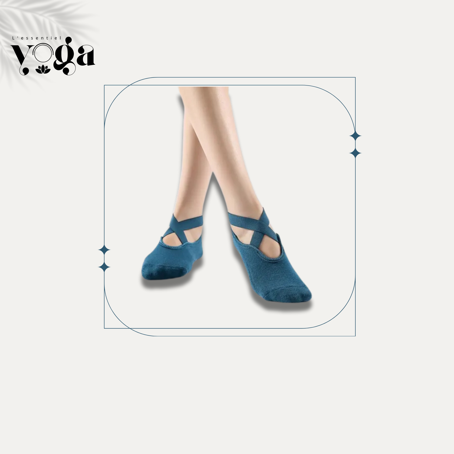 Chaussettes de yoga antidérapantes bleu