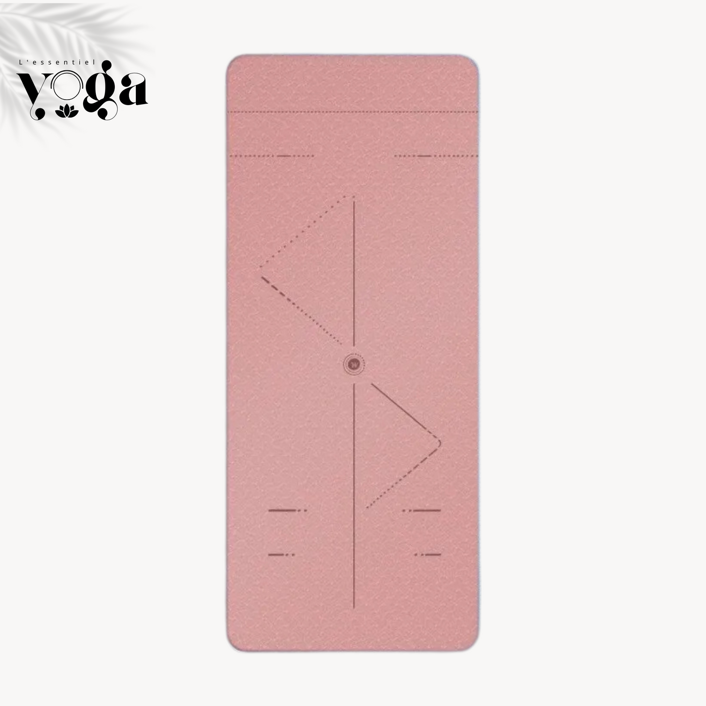 Tapis de yoga antidérapant avec système d’alignement en TPE - couleur rose