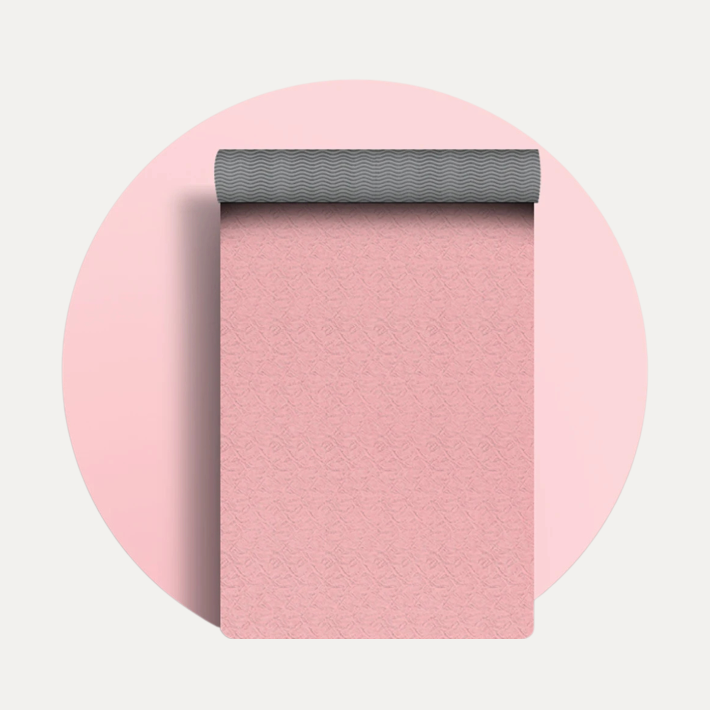 Tapis de yoga antidérapant 6 mm en TPE couleur rose