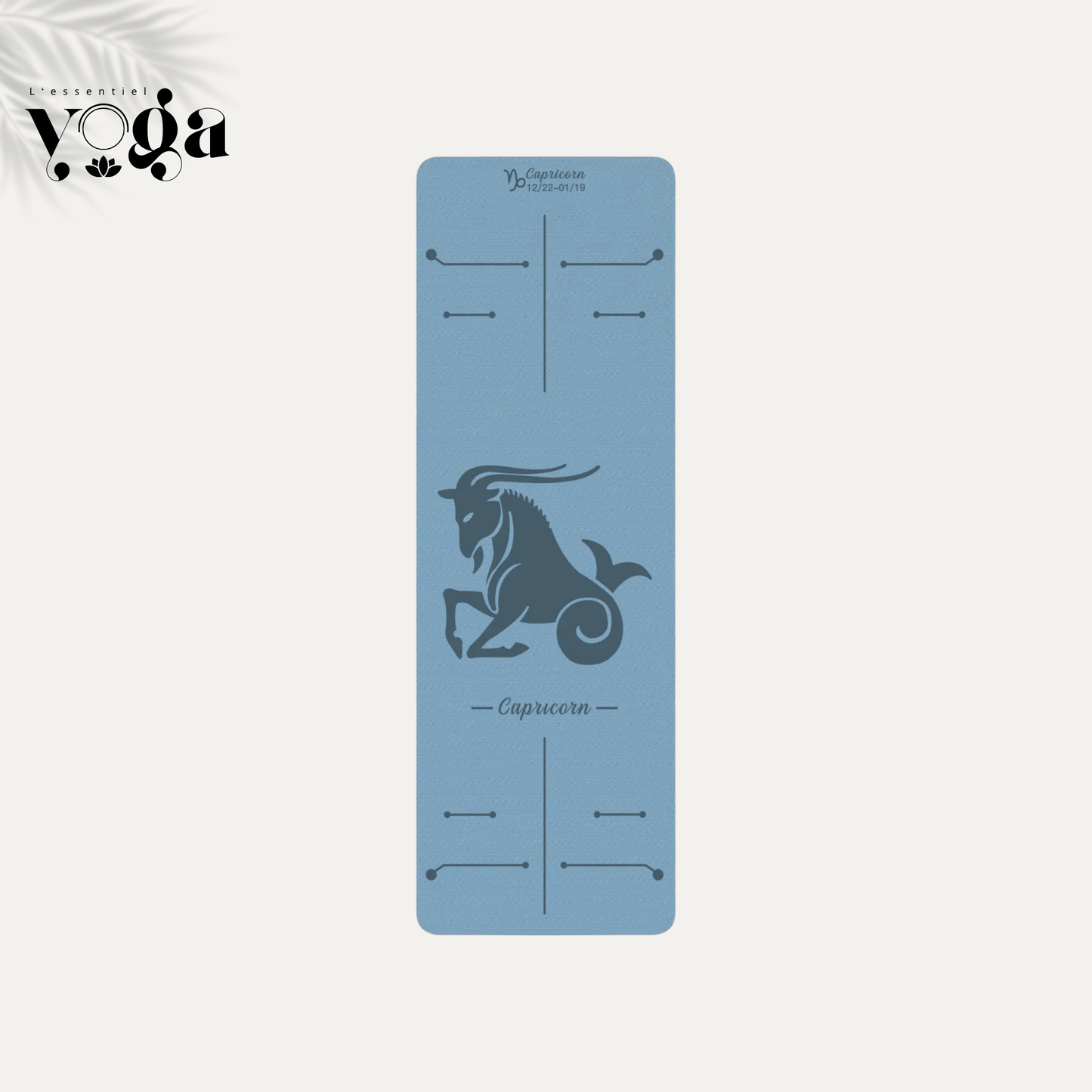 Tapis de Yoga Astrologique Capricorne en couleur bleu