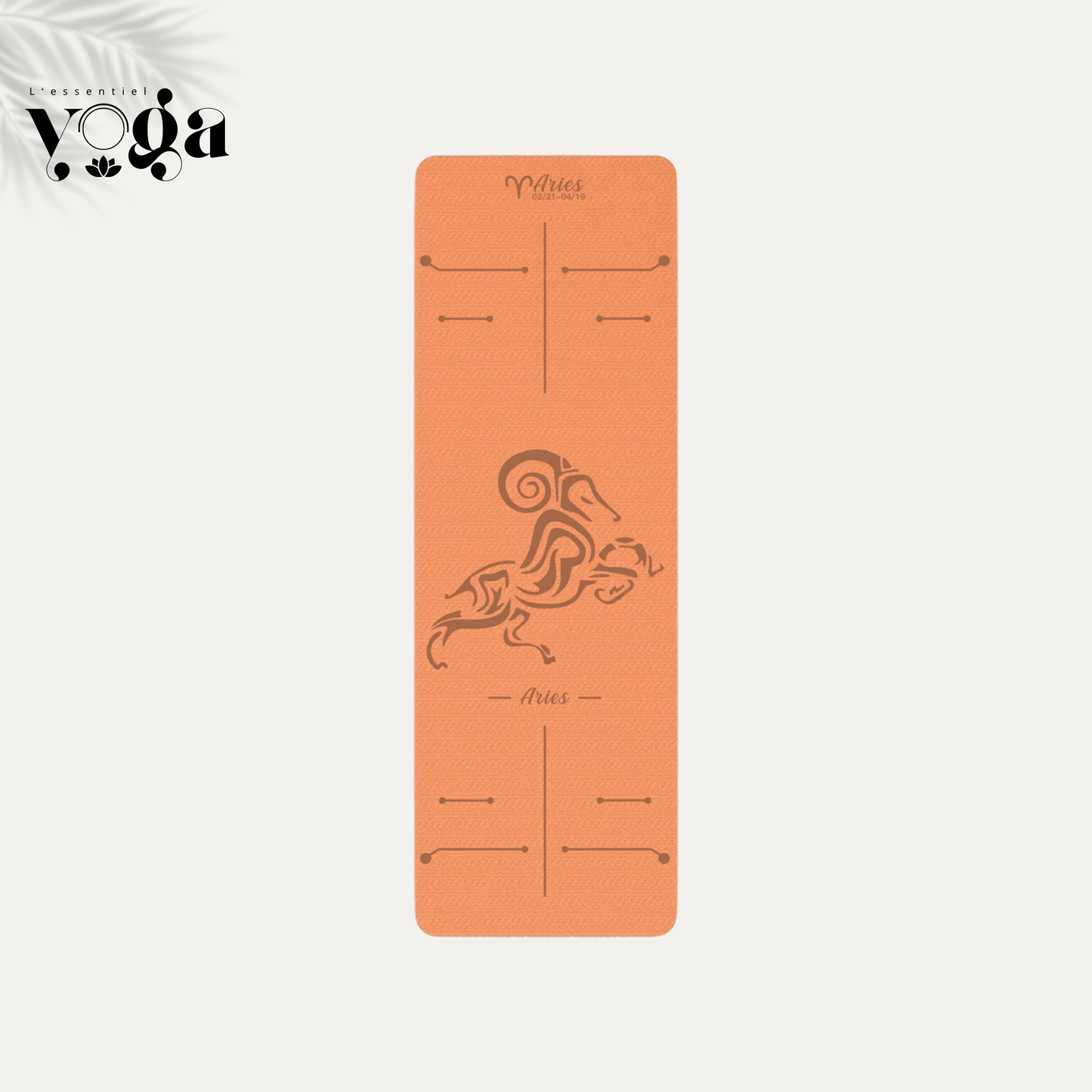 Tapis de Yoga Astrologique Bélier en couleur orange