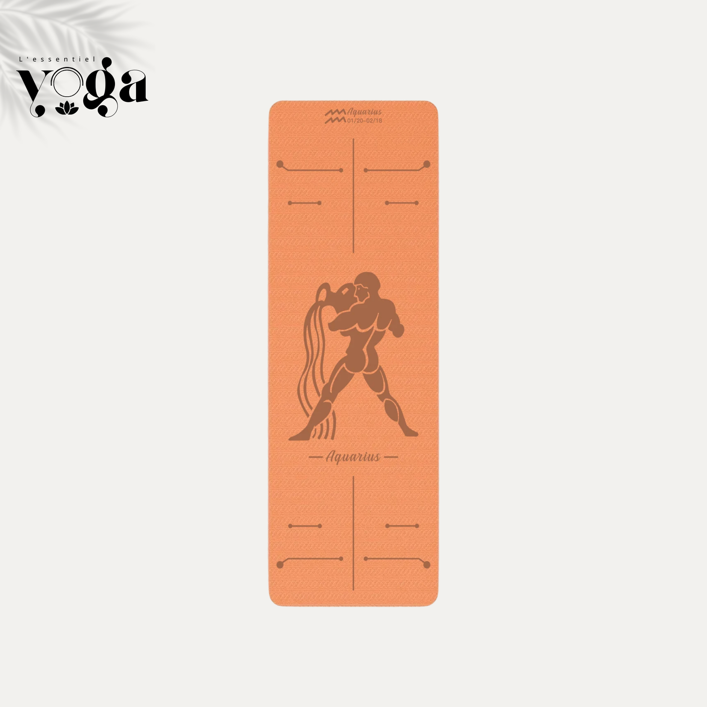 Tapis de Yoga Astrologique Verseau en couleur orange