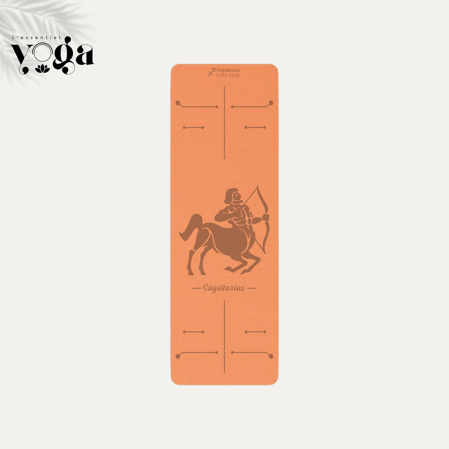 Tapis de Yoga Astrologique Sagittaire en couleur orange