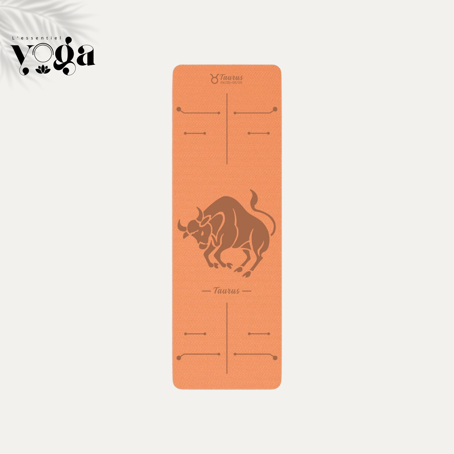 Tapis de Yoga Astrologique Taureau en couleur orange