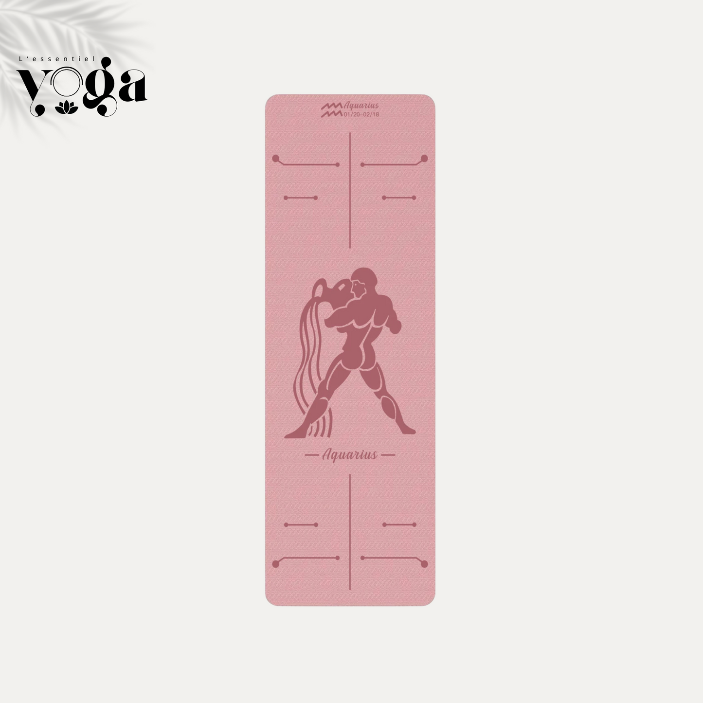 Tapis de Yoga Astrologique Verseau en couleur rose