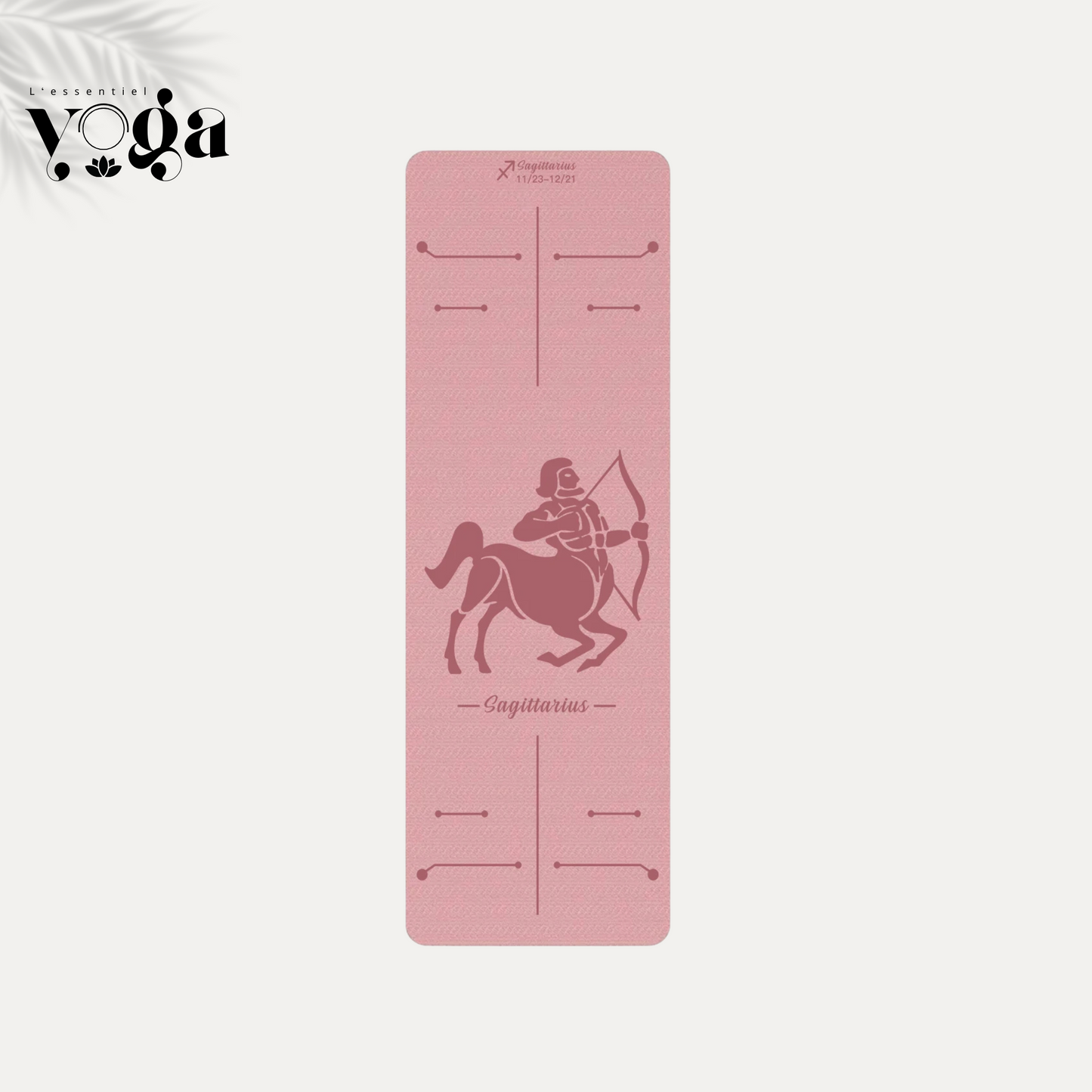 Tapis de Yoga Astrologique Sagittaire en couleur rose