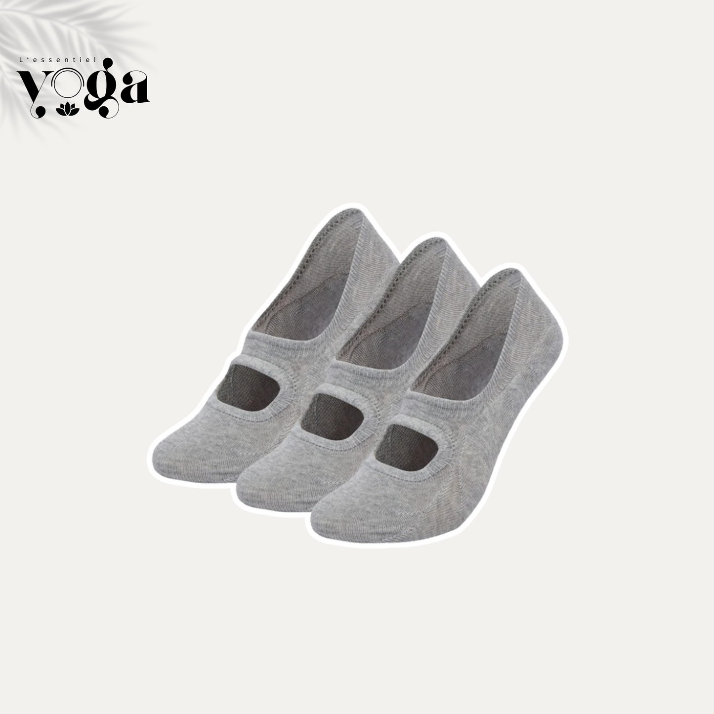 Lot de 3 paires de chaussettes de yoga antidérapantes grises