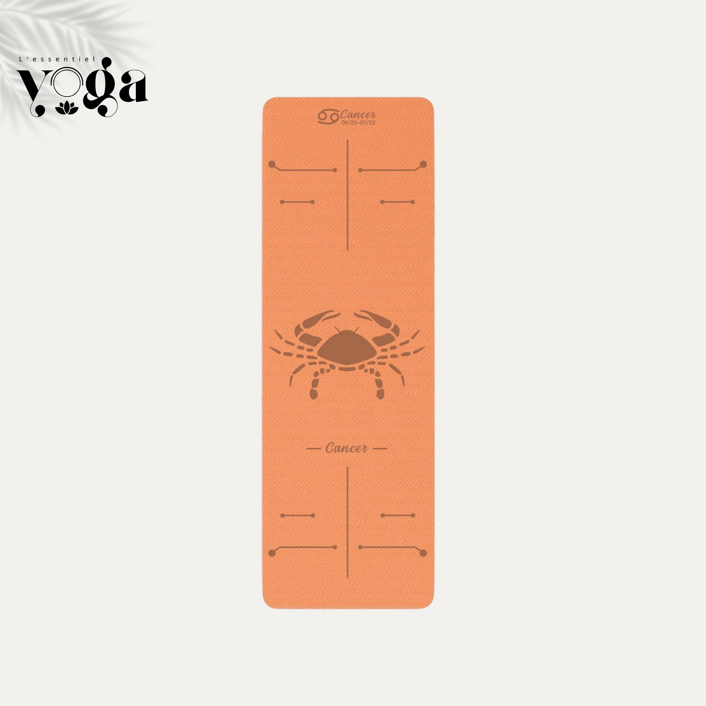 Tapis de Yoga Astrologique Signe du Crabe en couleur orange