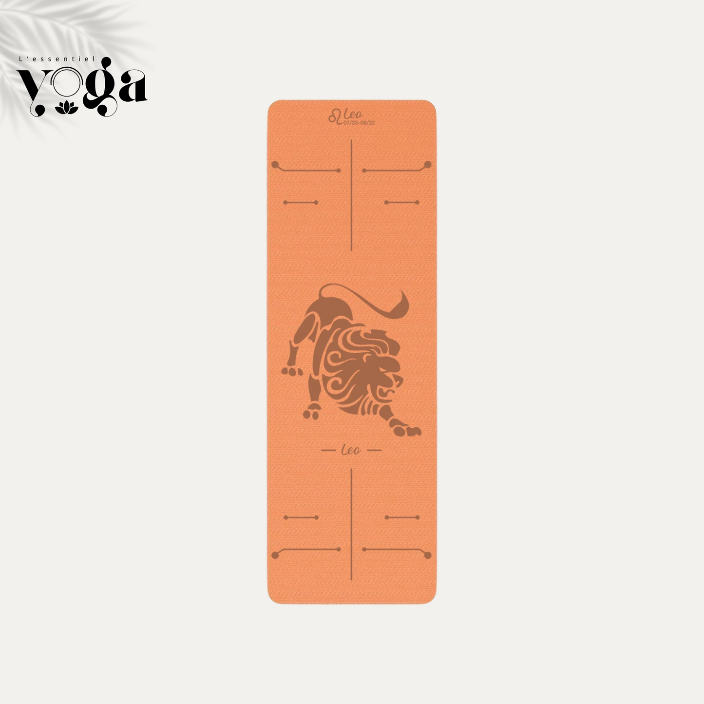 Tapis de Yoga Astrologique Lion en couleur orange