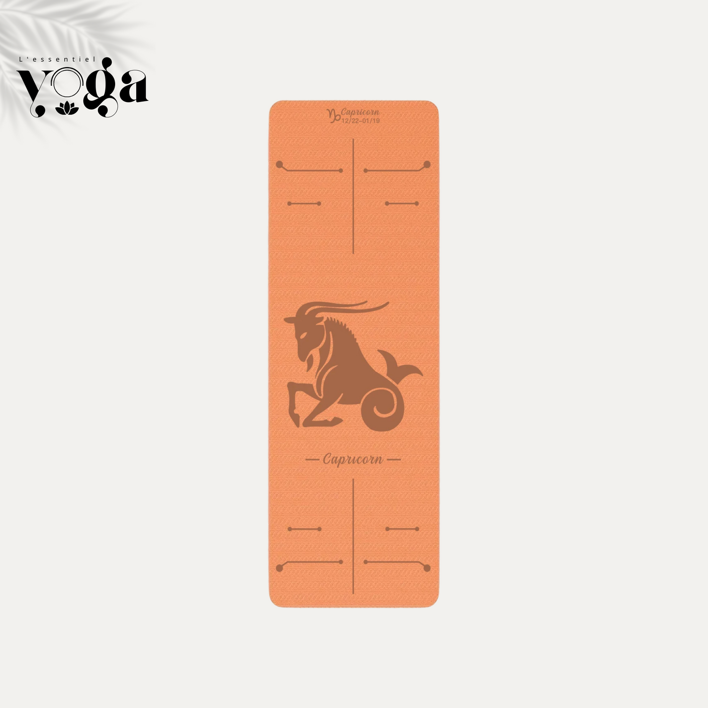 Tapis de Yoga Astrologique Capricorne en couleur orange