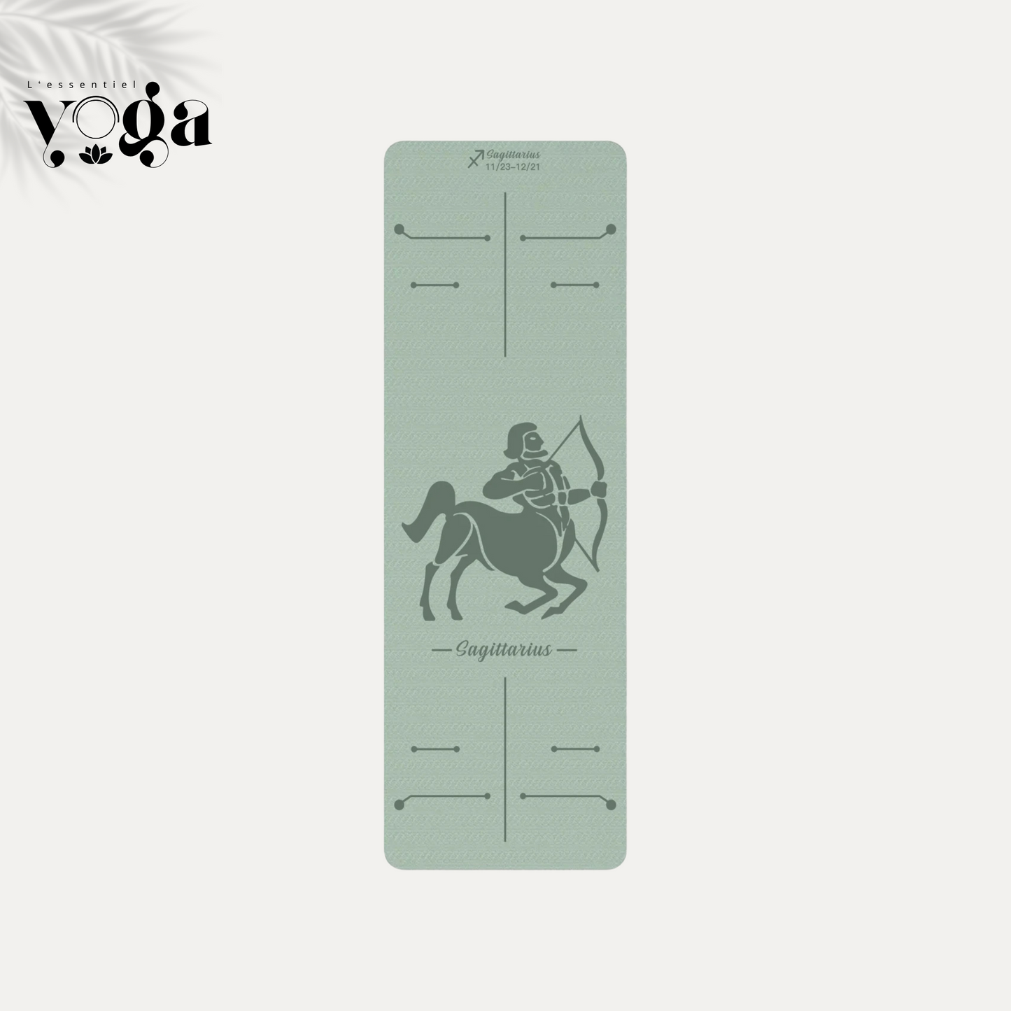 Tapis de Yoga Astrologique Sagittaire en couleur vert