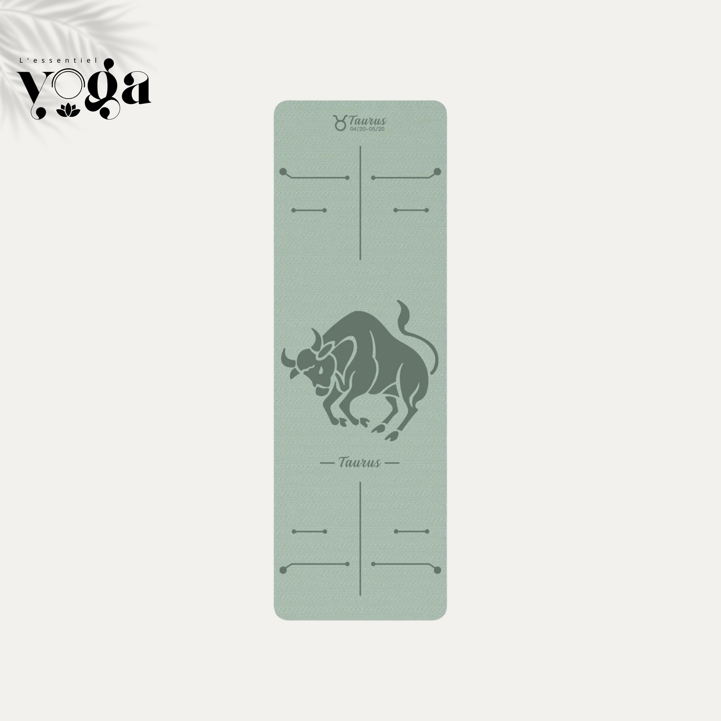 Tapis de Yoga Astrologique Taureau en couleur verte