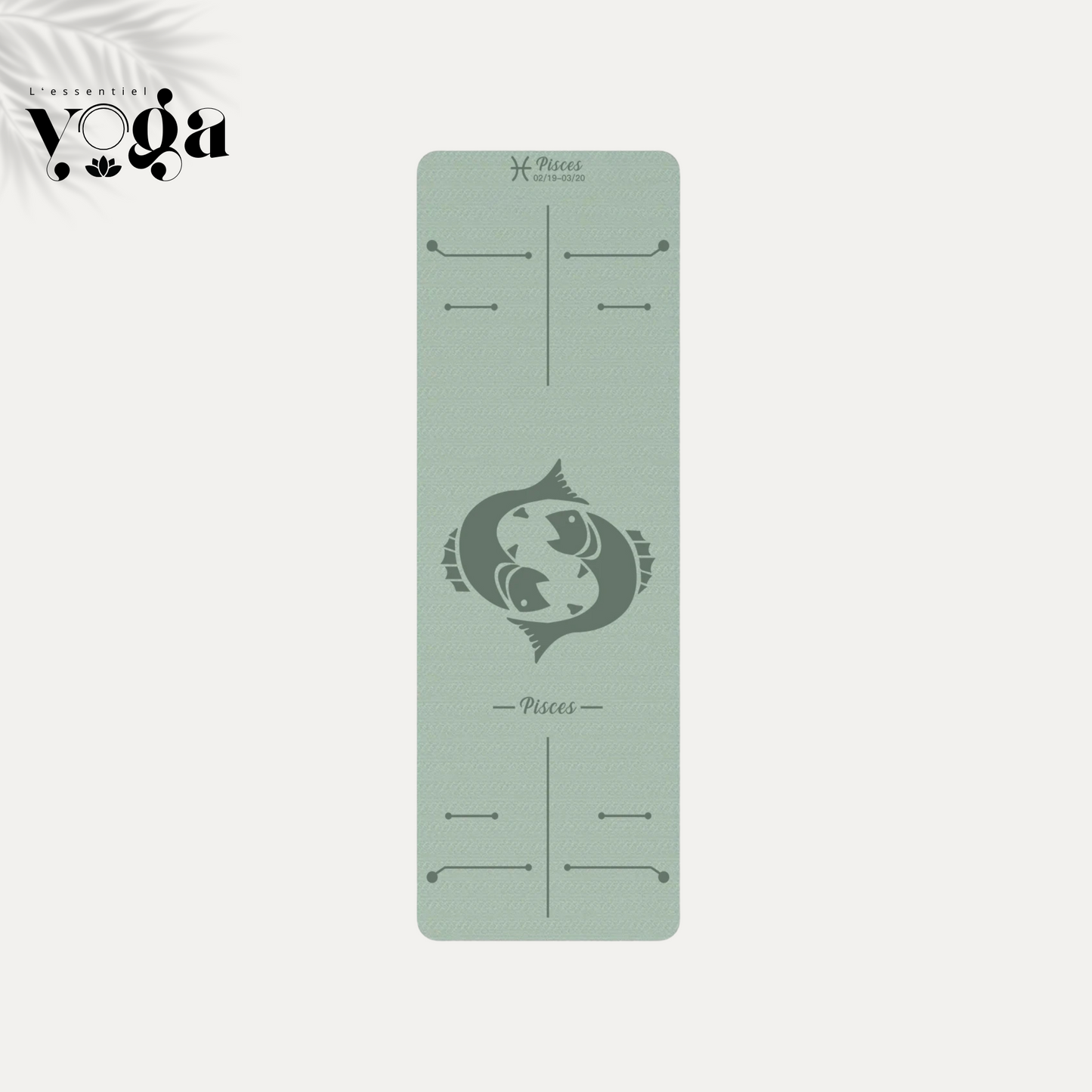 Tapis de Yoga Astrologique Poissons en couleur verte