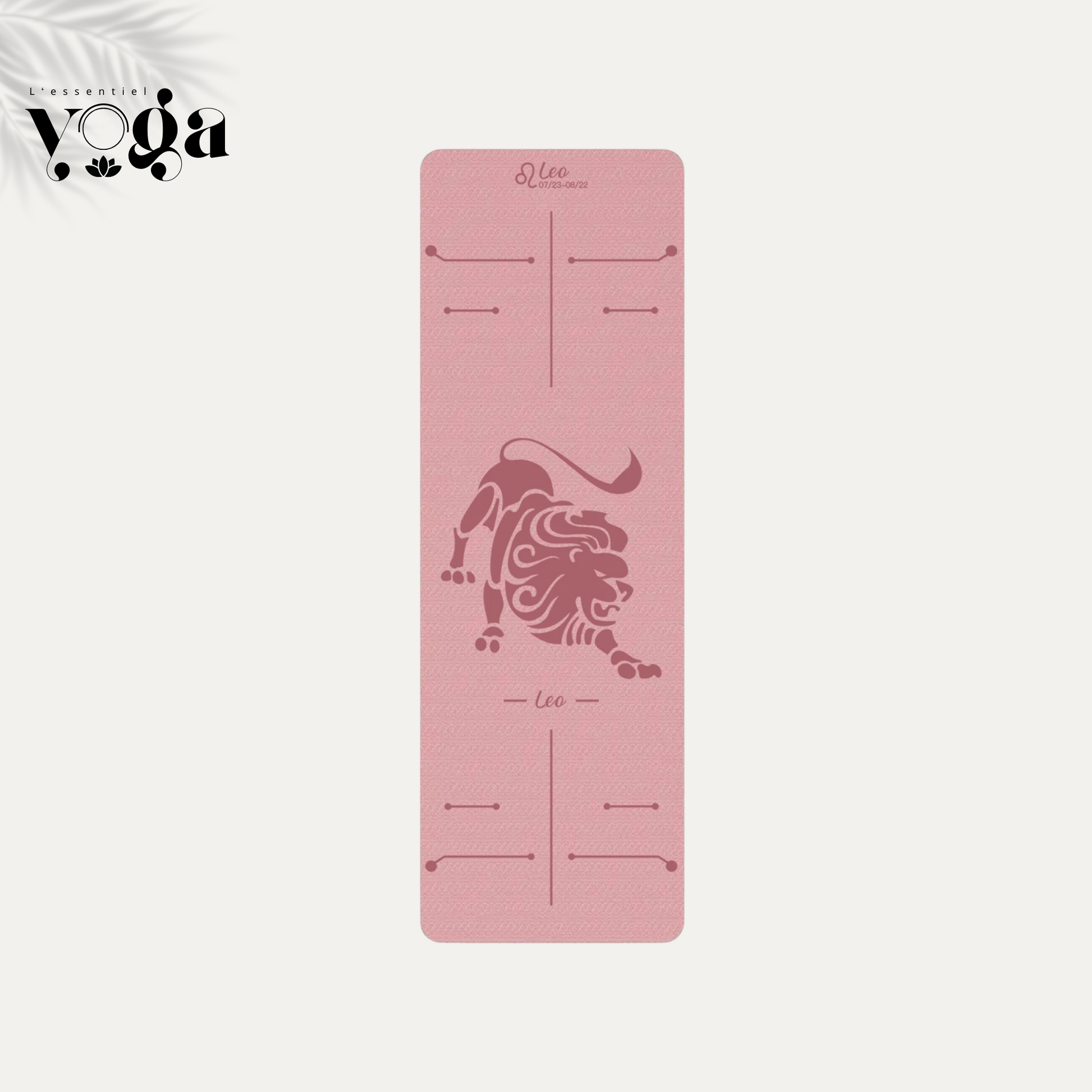 Tapis de Yoga Astrologique Lion en couleur rose