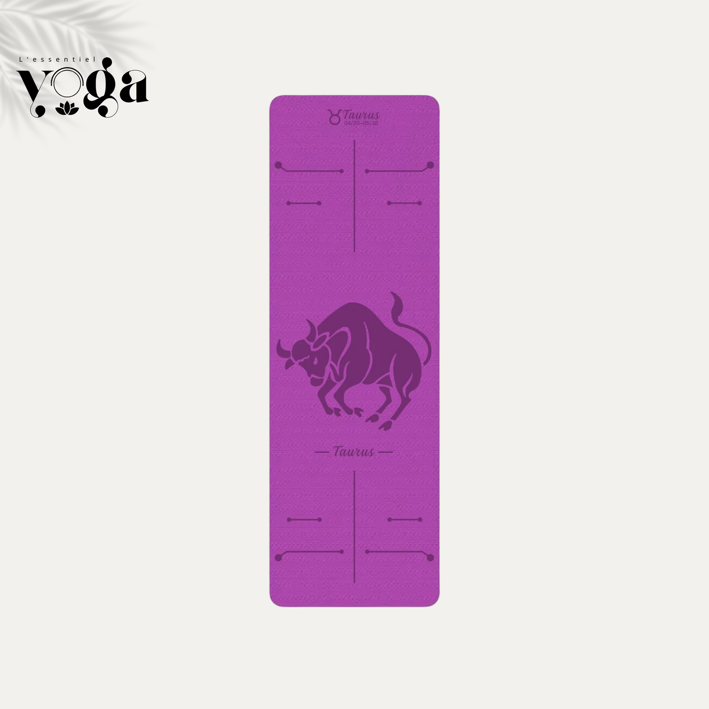 Tapis de Yoga Astrologique Taureau en couleur violet