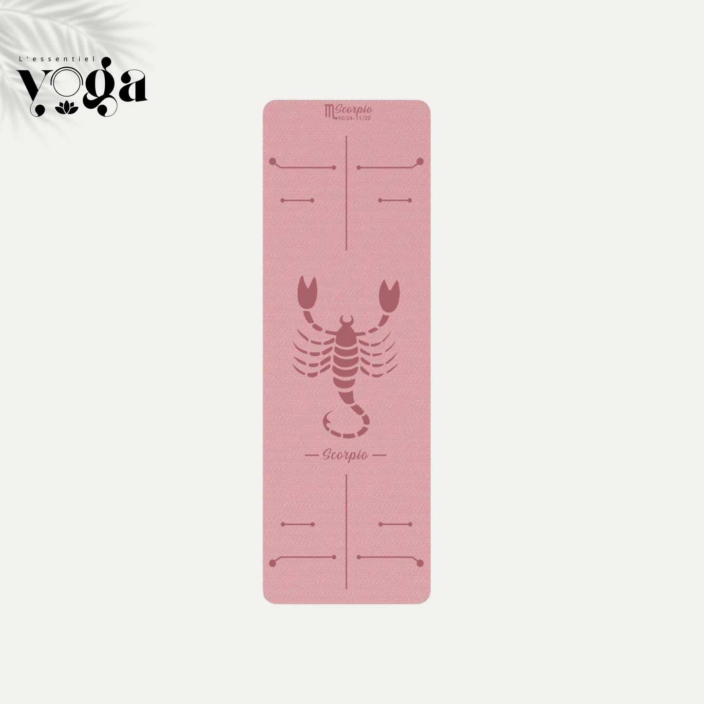 Tapis de Yoga Astrologique Scorpion en couleur rose