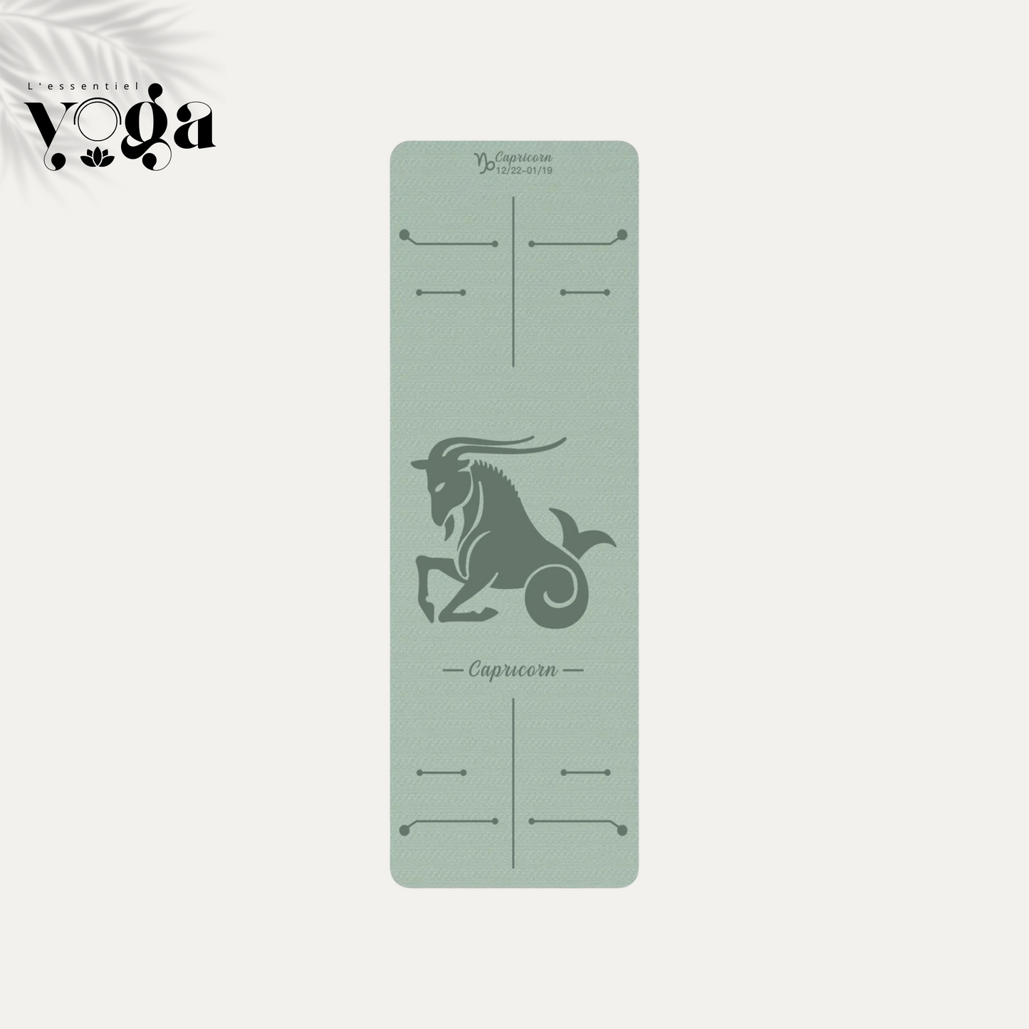 Tapis de Yoga Astrologique Capricorne en couleur vert