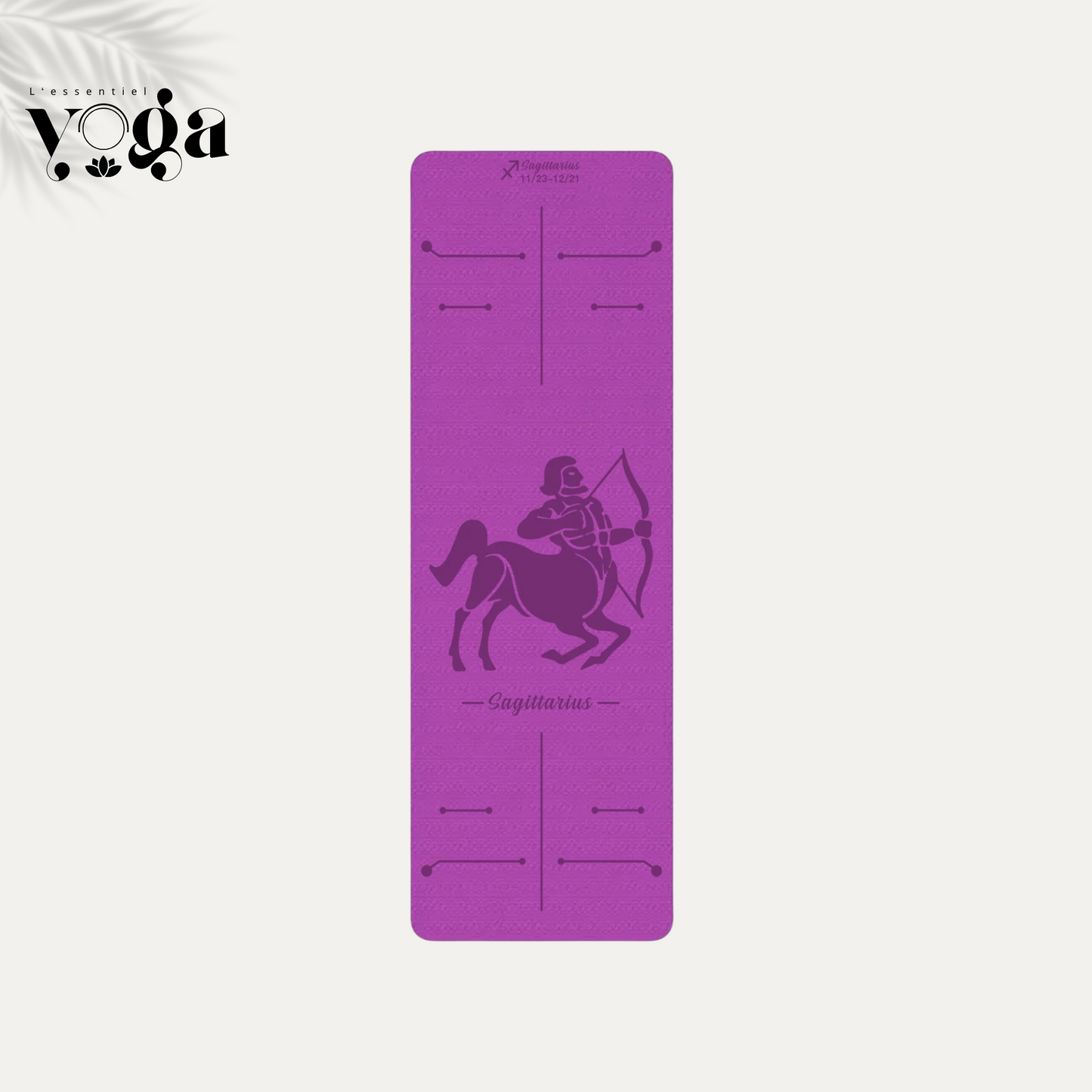 Tapis de Yoga Astrologique Sagittaire en couleur violet