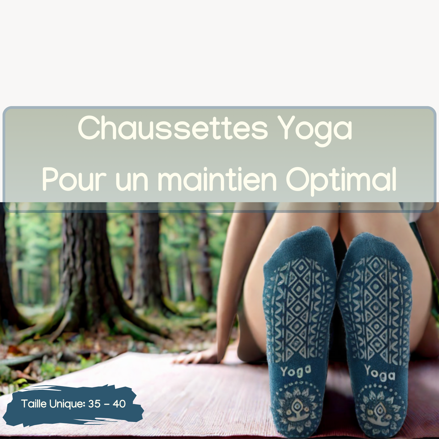Accessoires de yoga : chaussettes antidérapantes en coton respirant