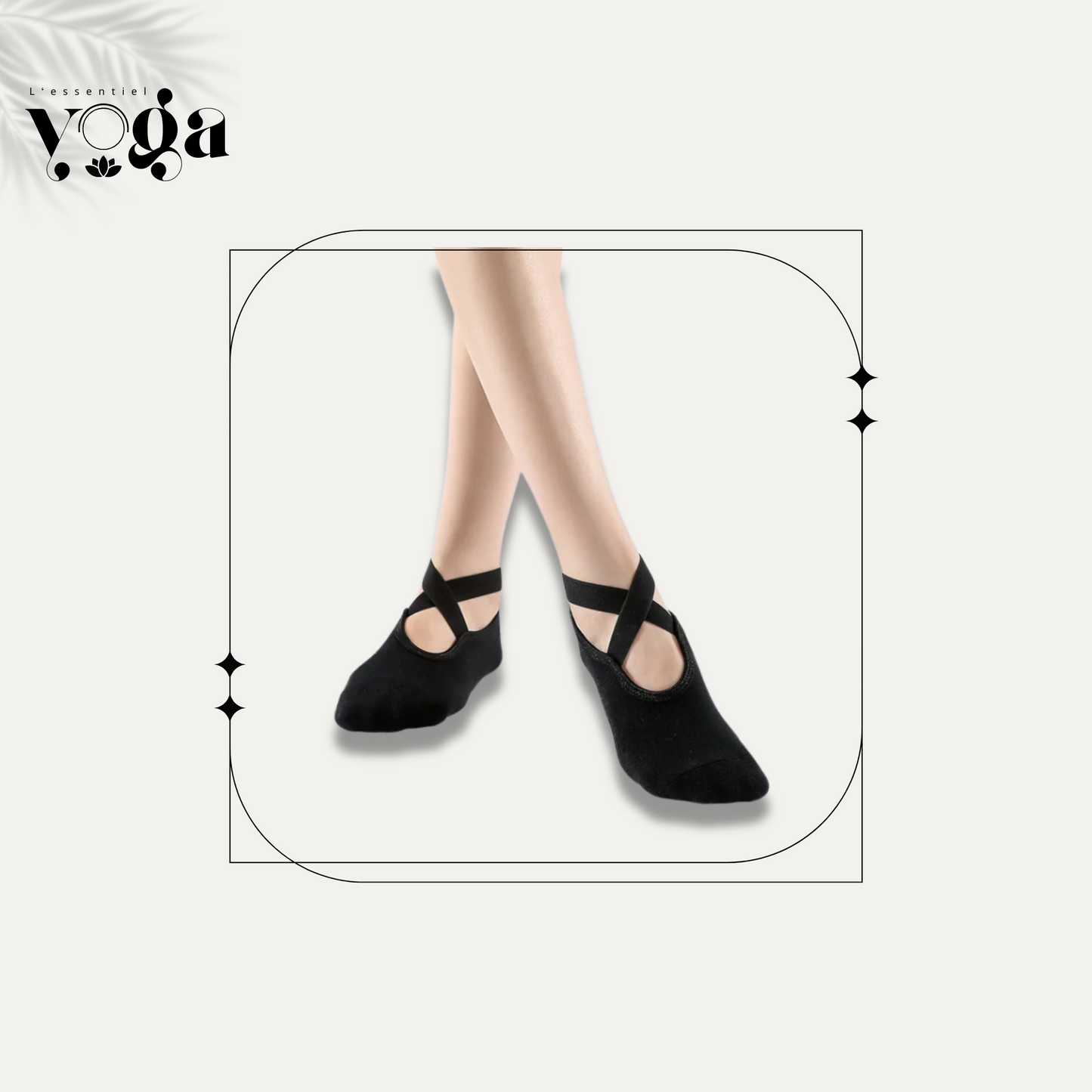 Chaussettes de yoga antidérapantes noires