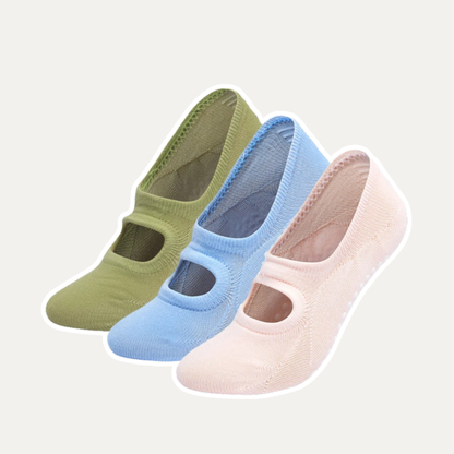 Lot de 3 Paires de Chaussettes de Yoga Antidérapantes