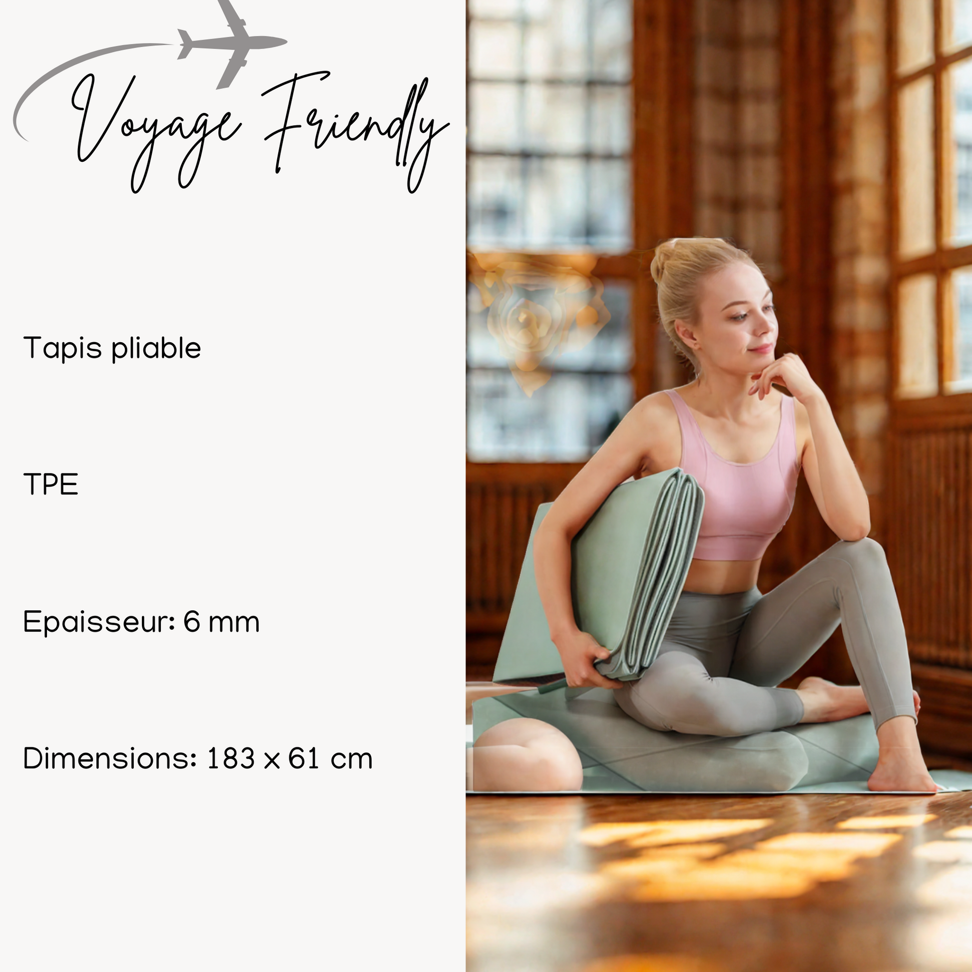 Tapis de Yoga Pliable - 6 mm