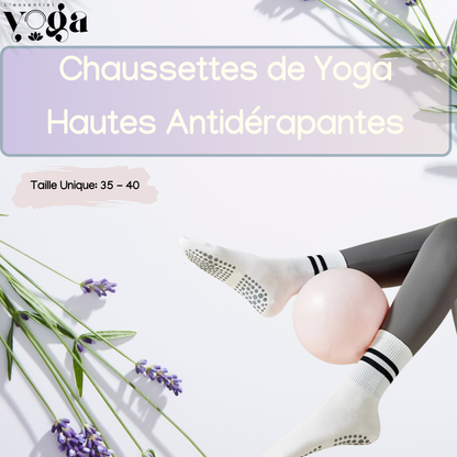Chaussettes de Yoga Hautes Antidérapantes 🧦