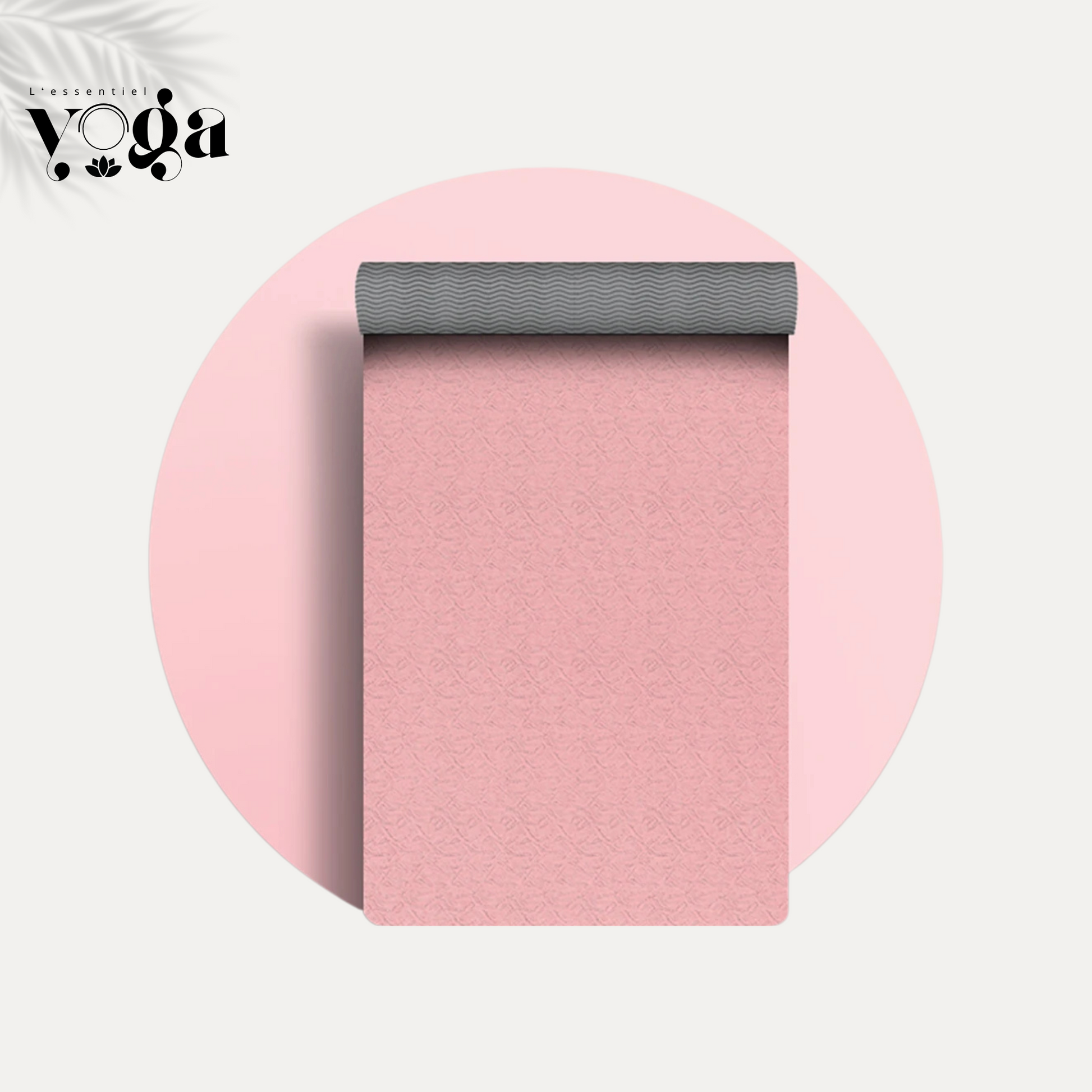 Tapis de yoga antidérapant 6 mm en TPE couleur rose