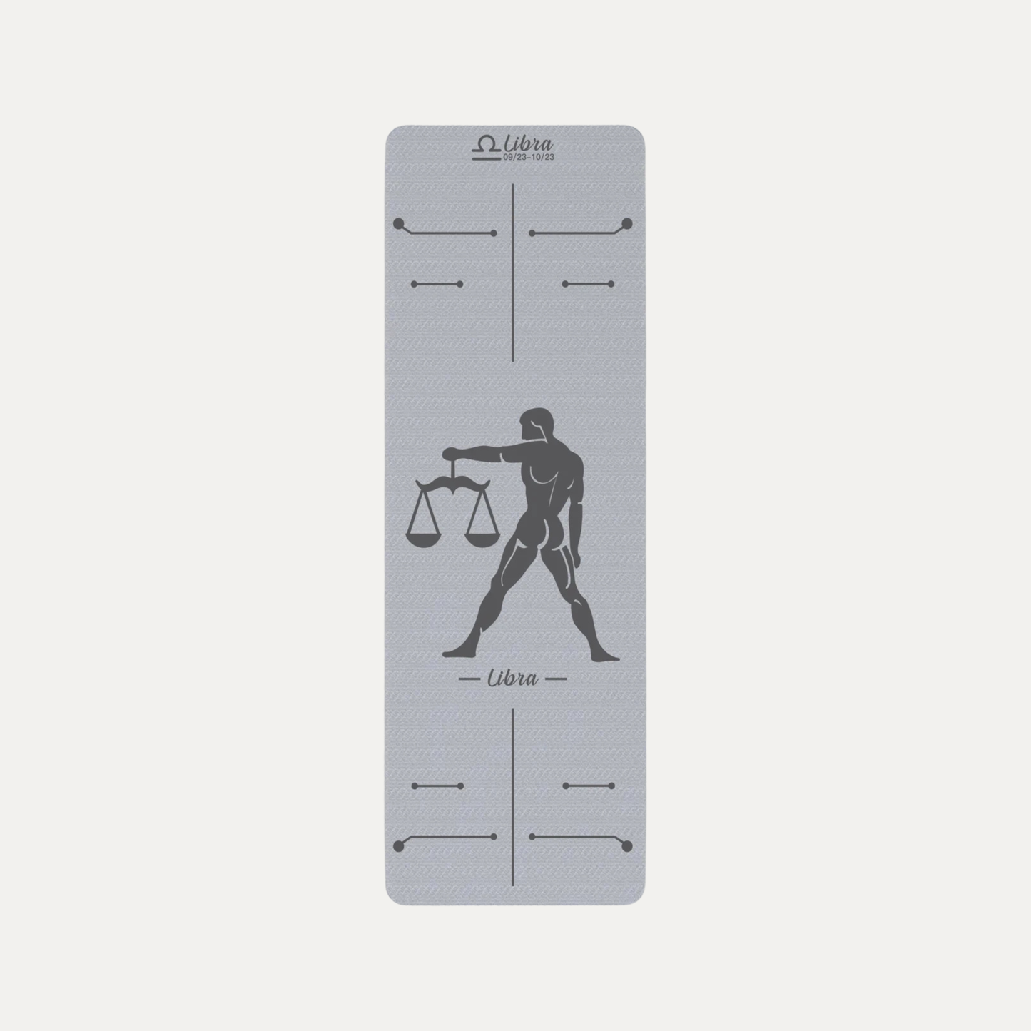Tapis de Yoga Astrologique Balance en couleur grise