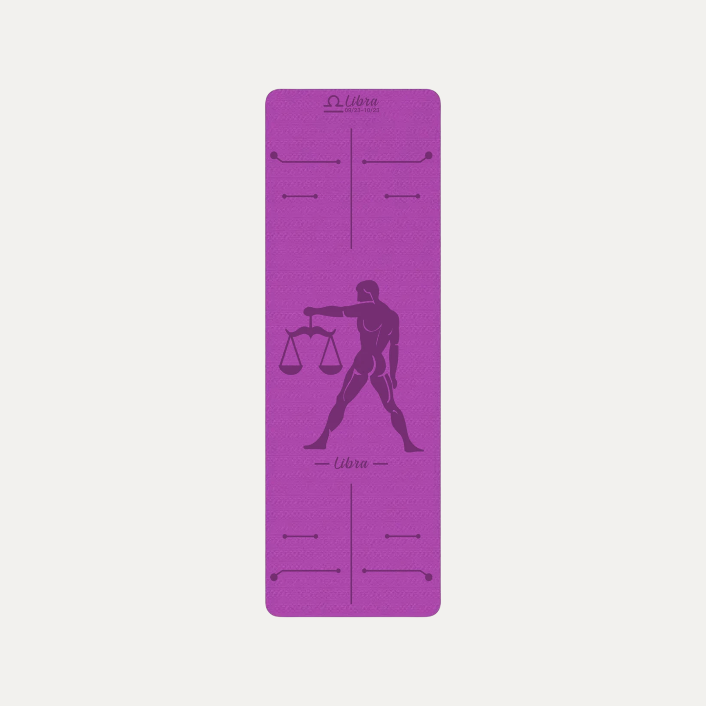 Tapis de Yoga Astrologique Balance en couleur violet