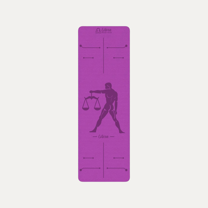 Tapis de Yoga Astrologique Balance en couleur violet