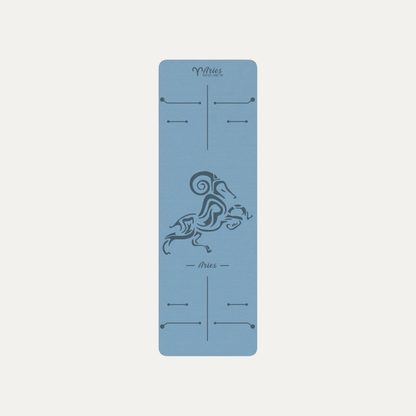 Tapis de Yoga Astrologique Bélier en couleur bleu