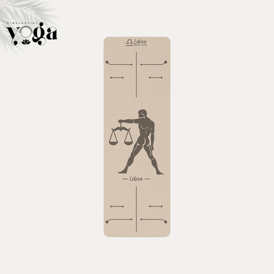 Tapis de Yoga Astrologique Balance en couleur beige