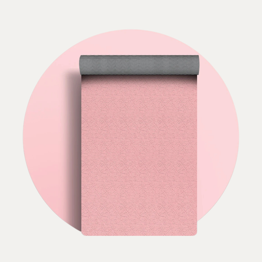 Tapis de yoga antidérapant 6 mm en TPE couleur rose