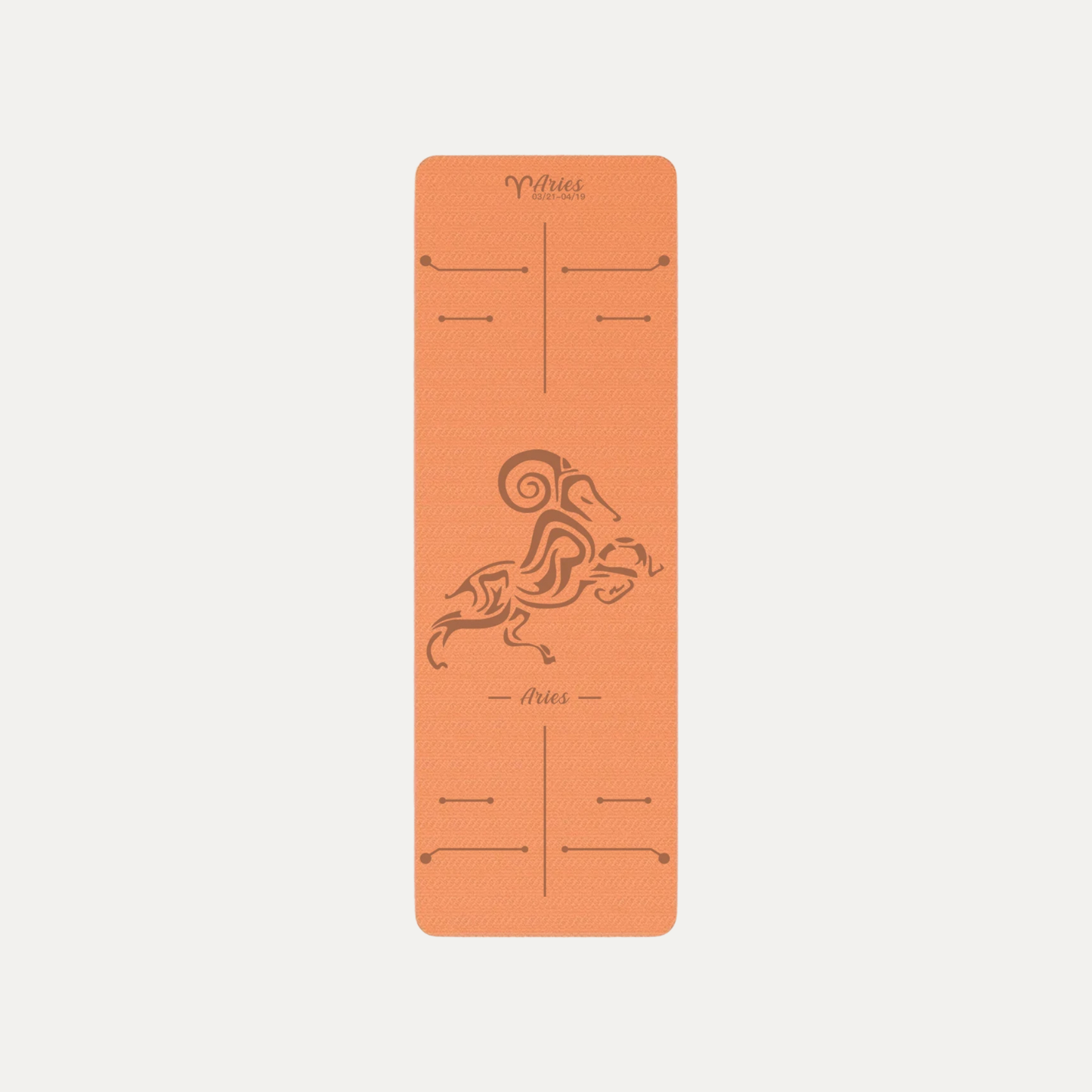 Tapis de Yoga Astrologique Bélier en couleur orange